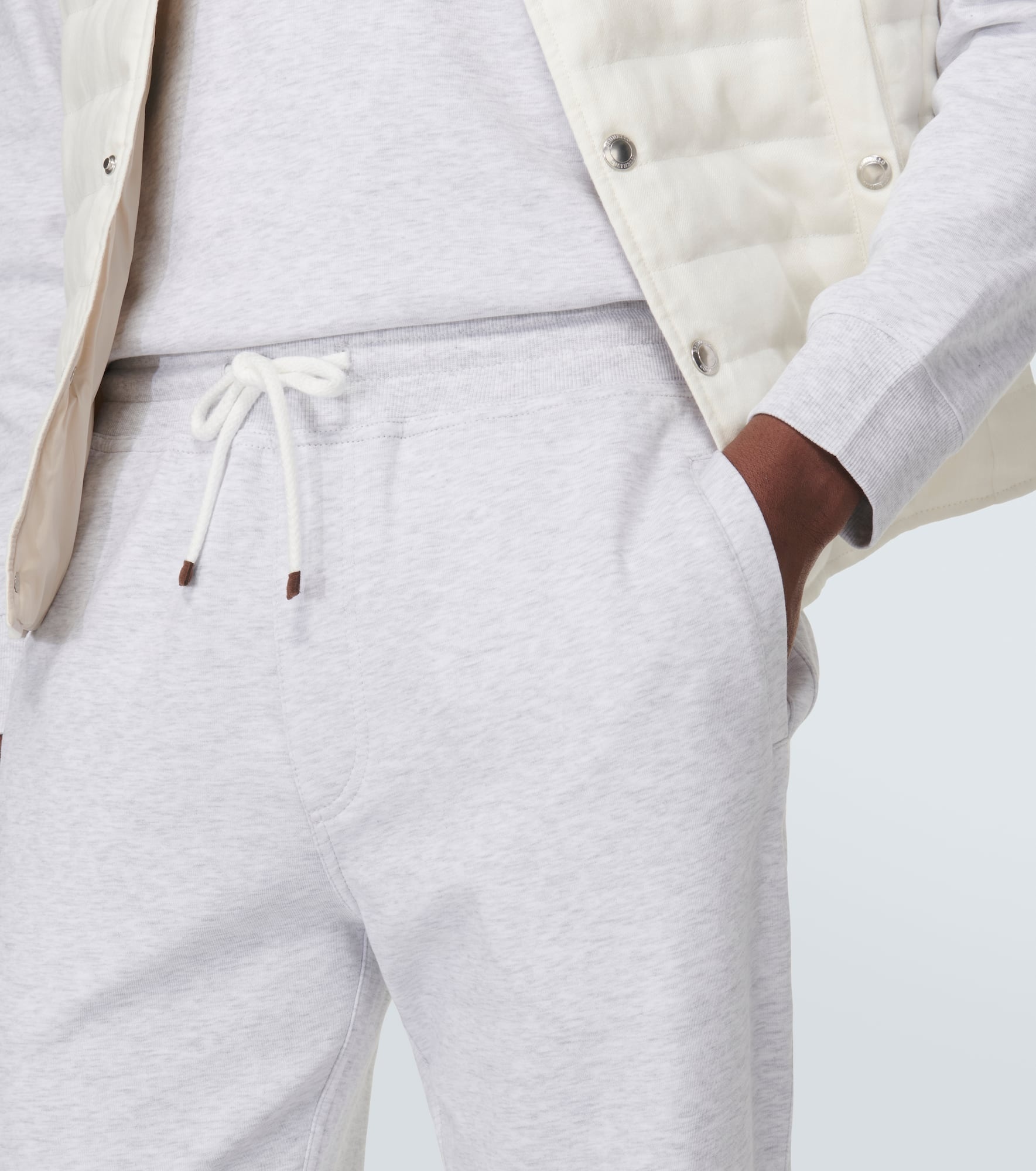 Cotton-blend sweatpants - 5
