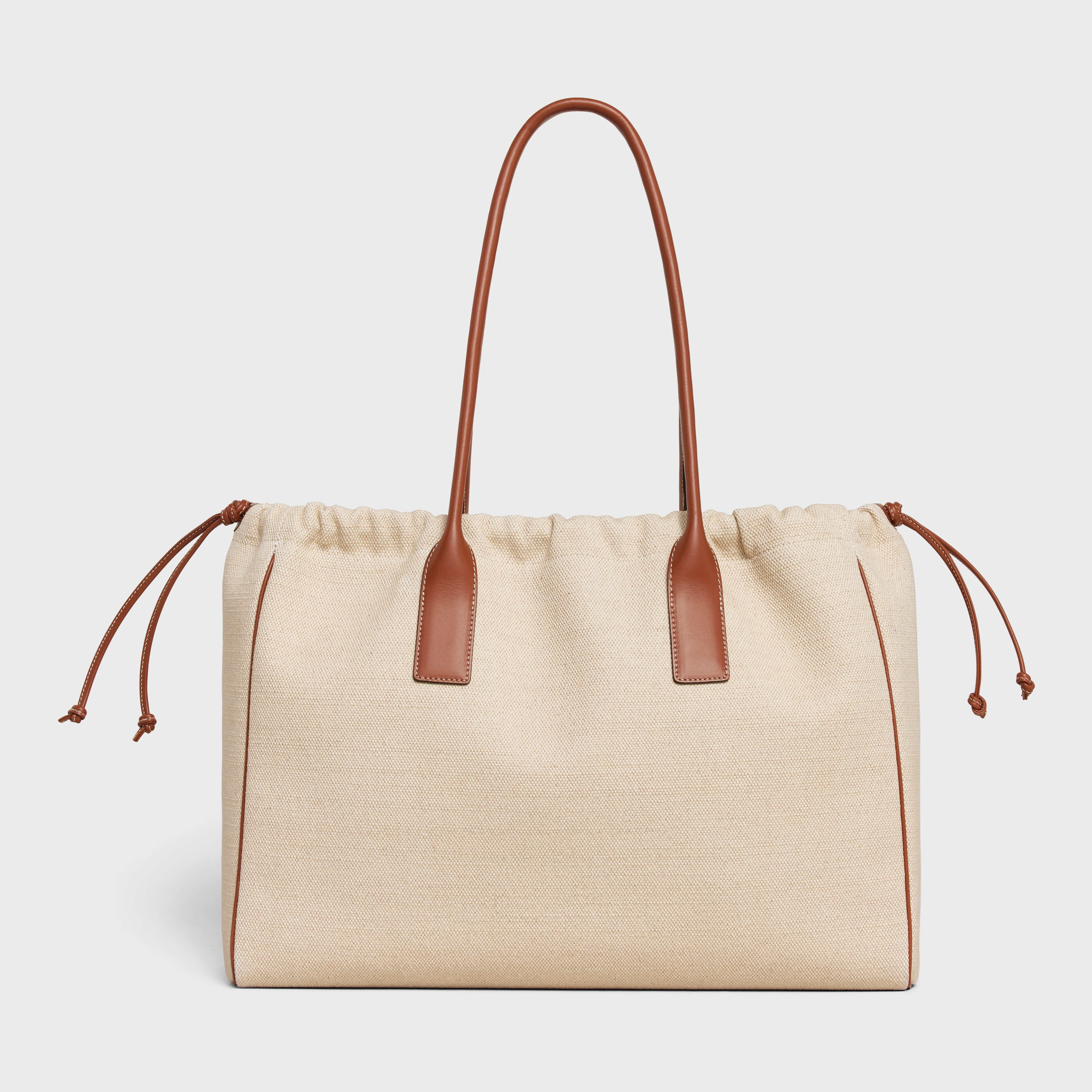cabas drawstring cuir triomphe in TEXTILE AND CALFSKIN - 3