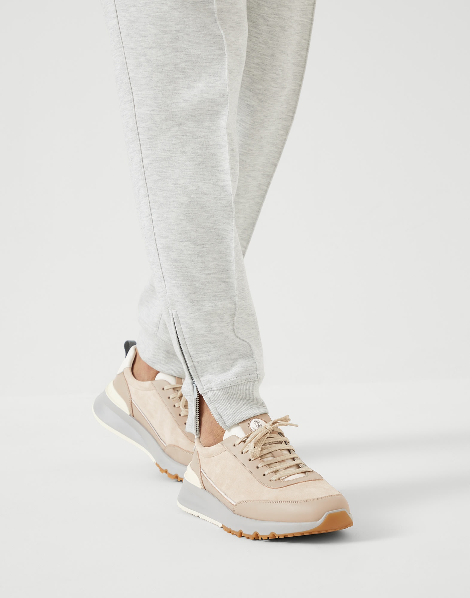 Washed suede and semi-polished calfskin runners - 4