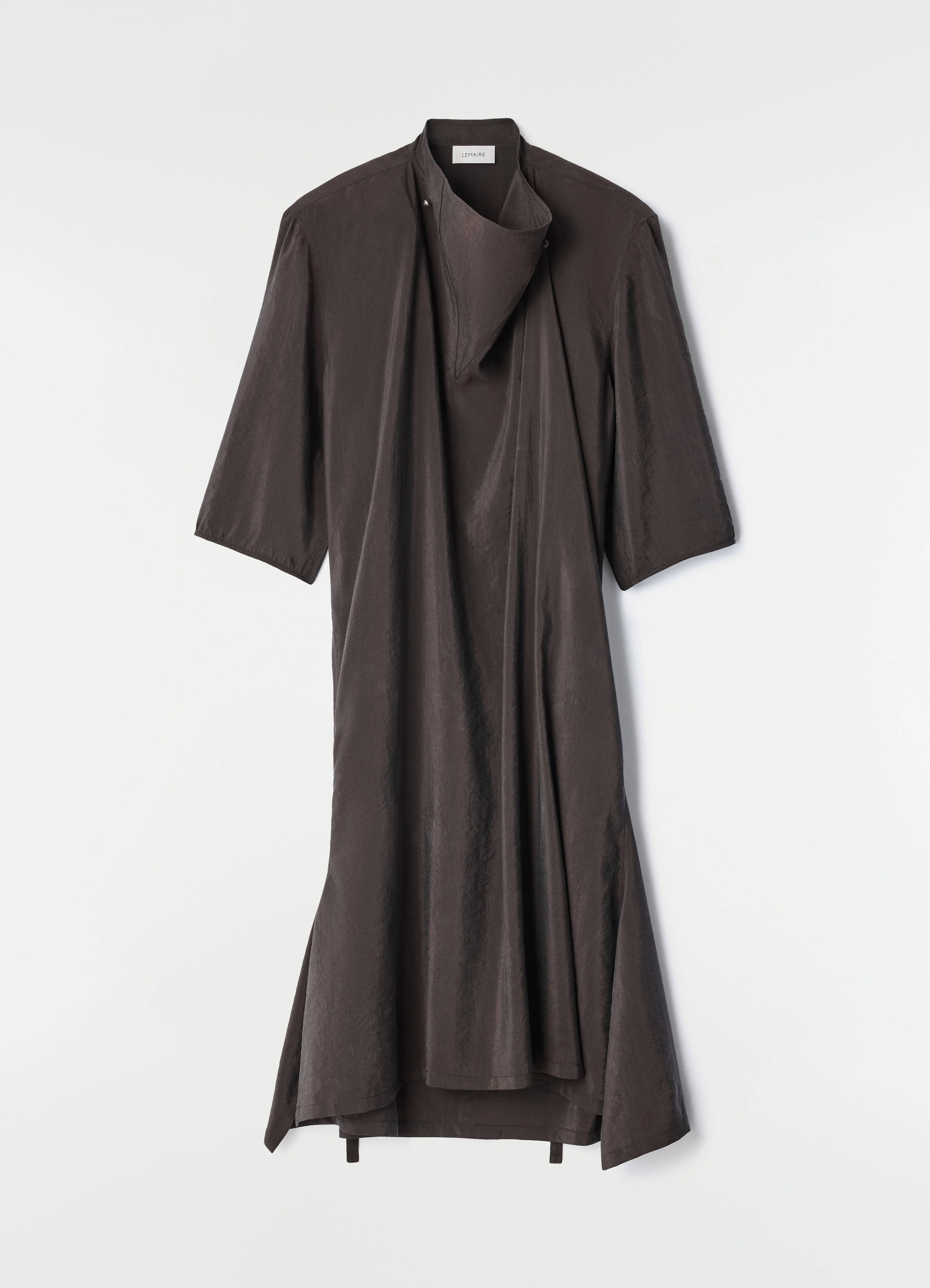 SOFT-COLLAR DRESS IN DRY SILK - 1