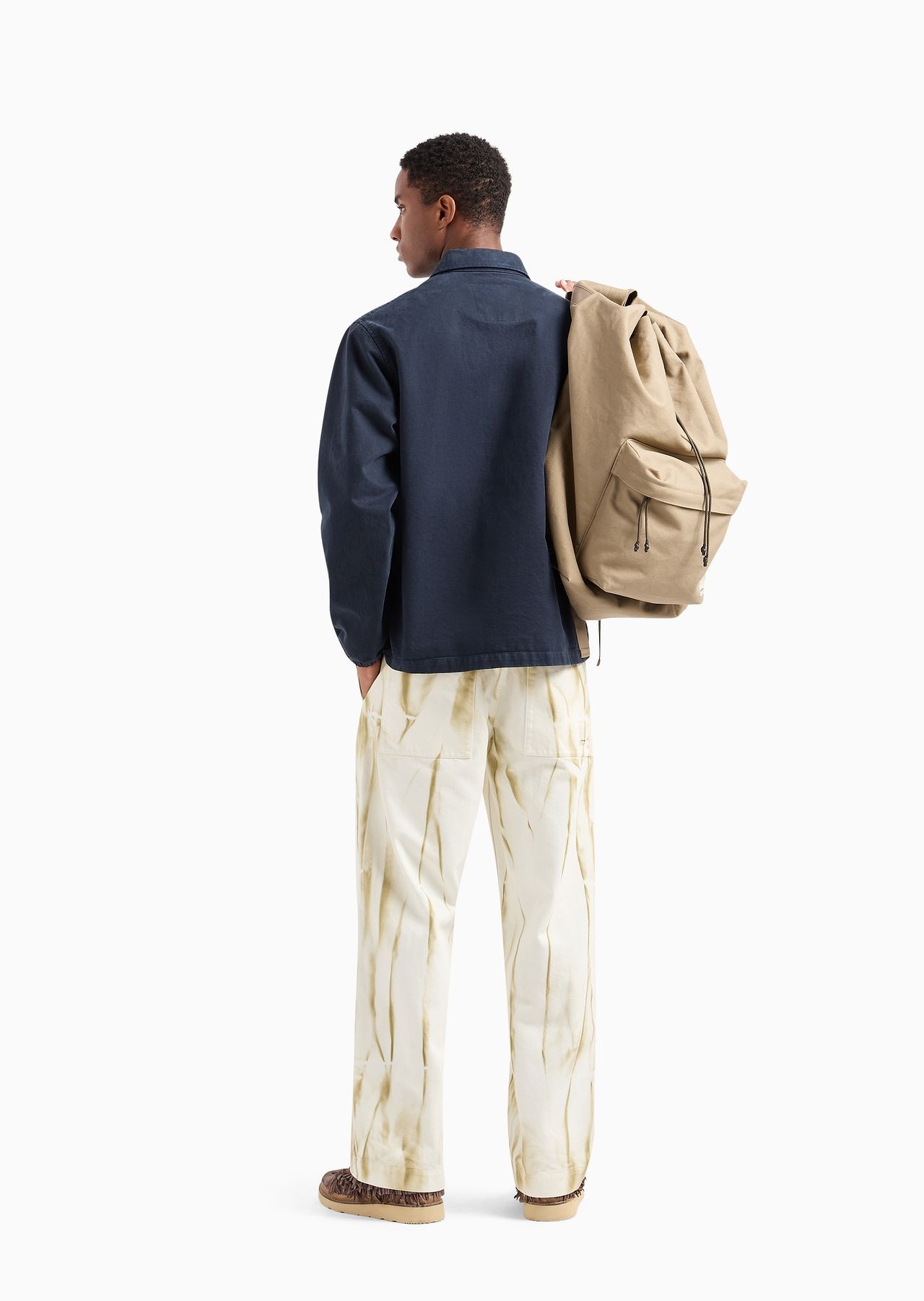 Emporio Armani Sustainability Values Capsule Collection organic canvas drawstring backpack - 6