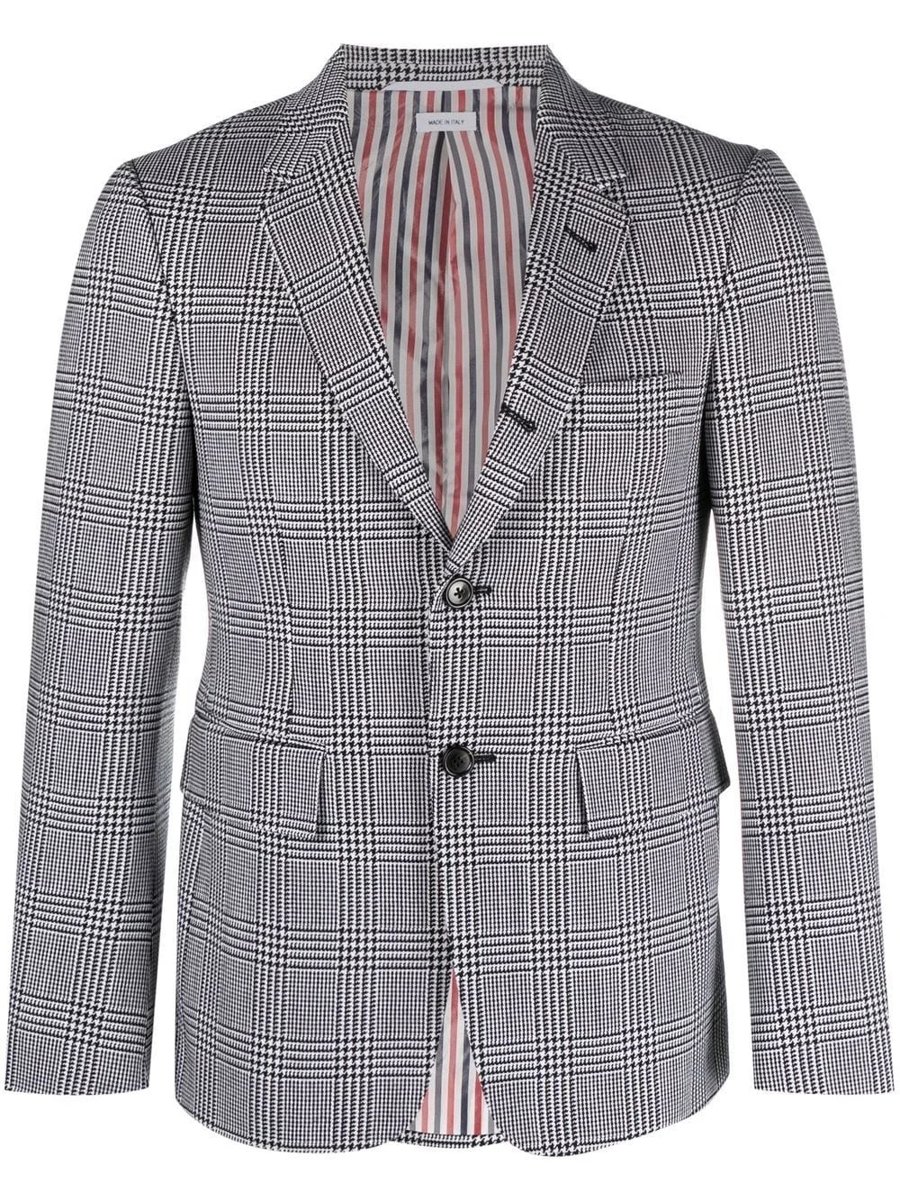 check-pattern single-breasted blazer - 1