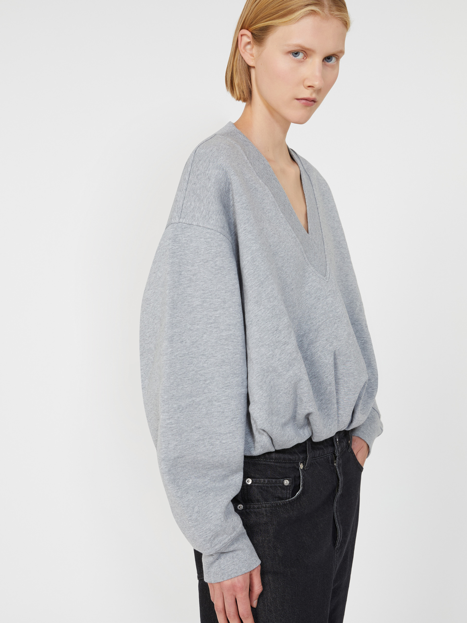 COLLEG V-neck crop sweatshirt - 5