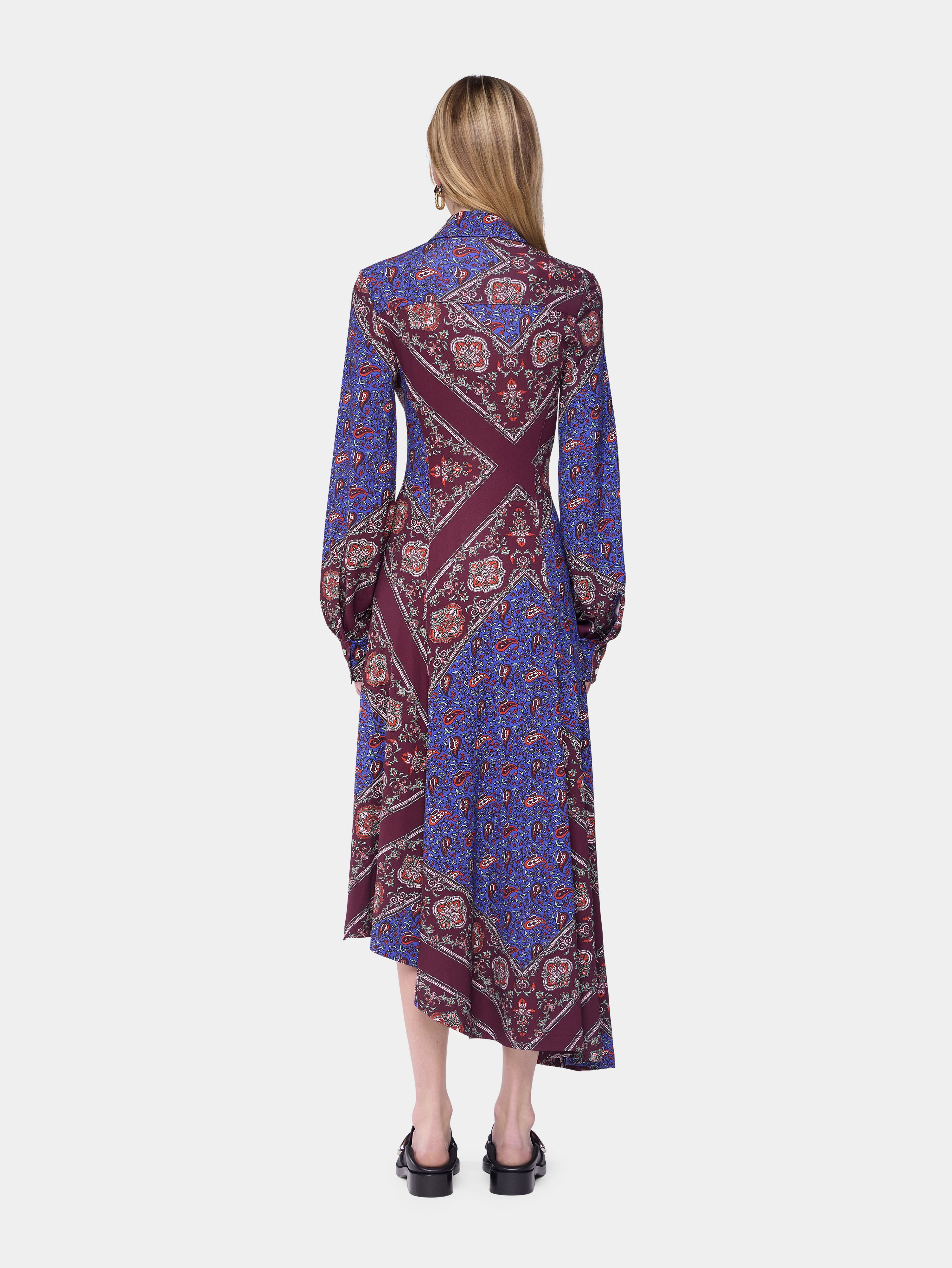 DRAPED MIDI DRESS IN PRINTED JERSEY - 3