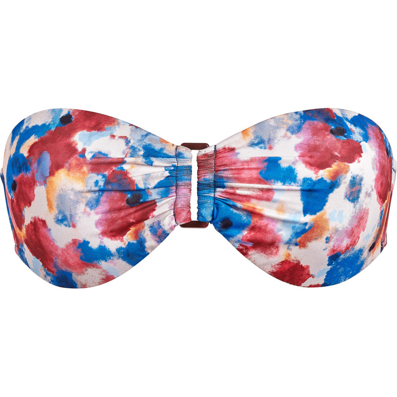 Women Ring Bandeau Bikini Top Flowers in the Sky 1