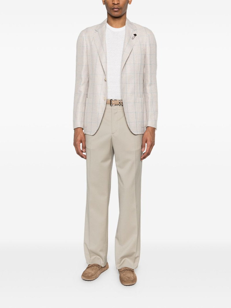 LARDINI single-breasted checked blazer outlook