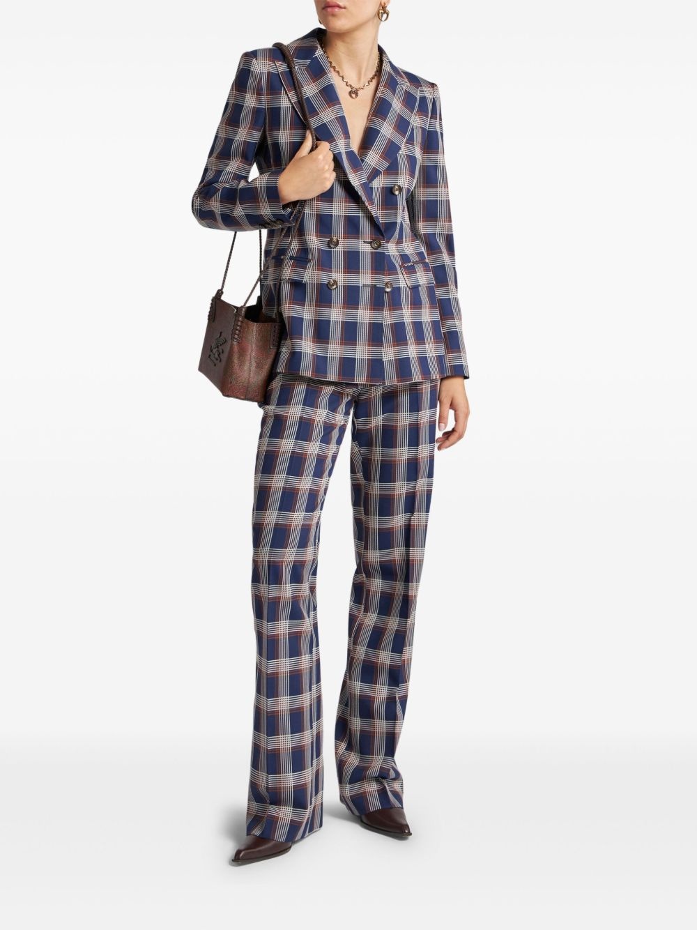 check tweed blazer - 2