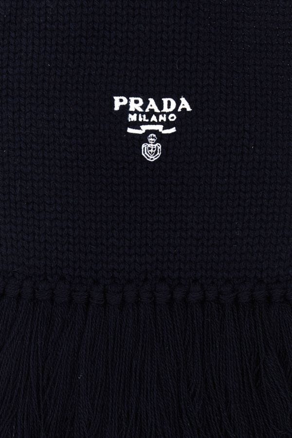 Prada Man Dark Blue Cashmere Scarf - 2