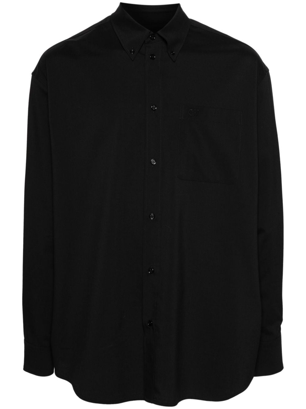 monogram-embroidered cotton shirt - 1