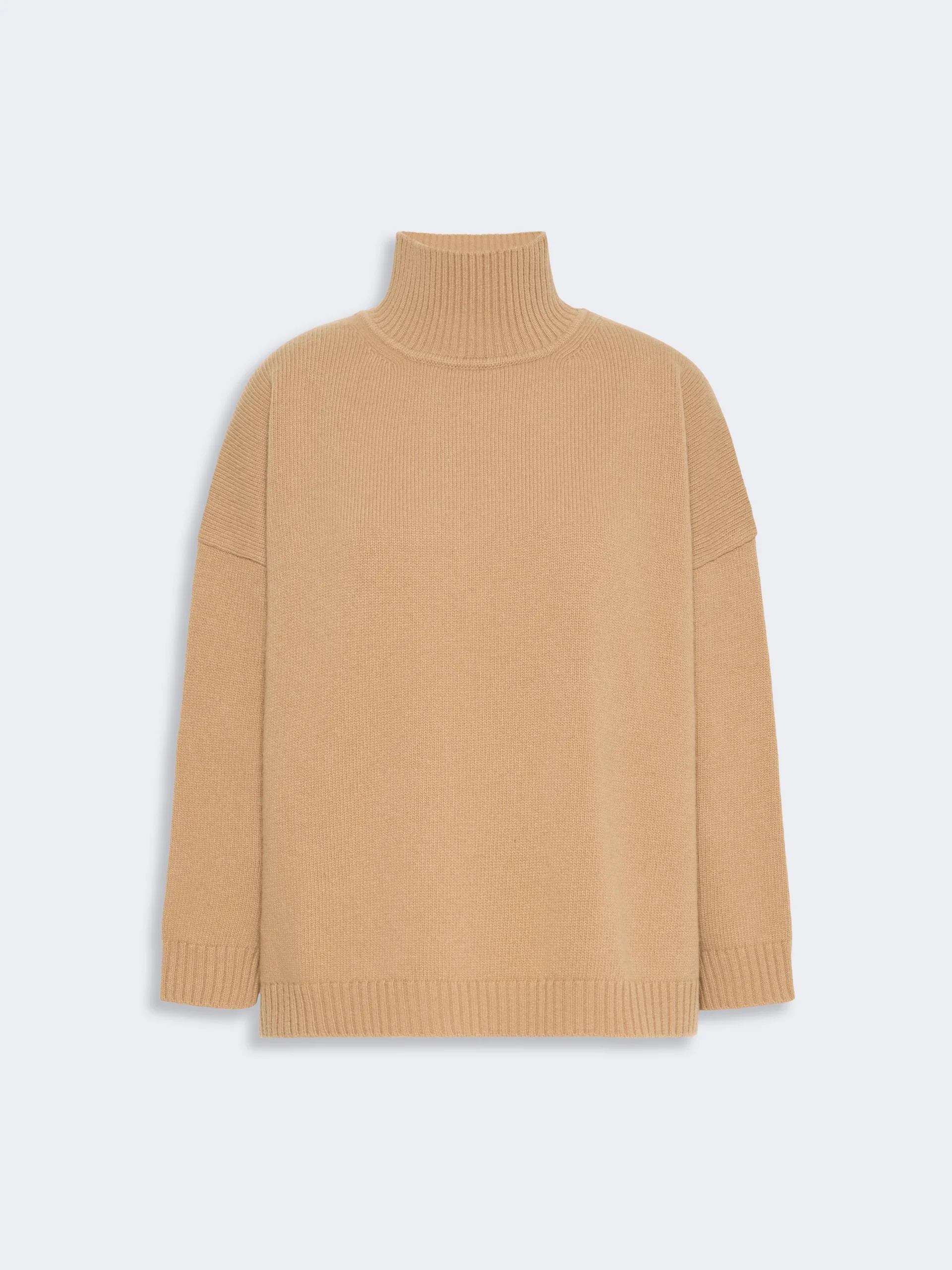 BORGIA Wool knit turtleneck jumper - CAMEL - 1