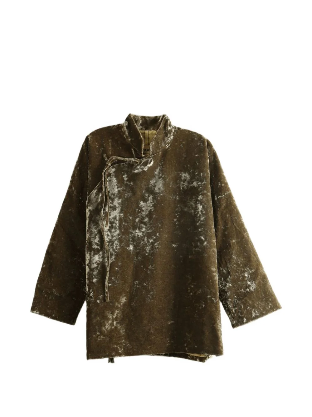 Kika crushed-velvet tie-fastening jacket - 1