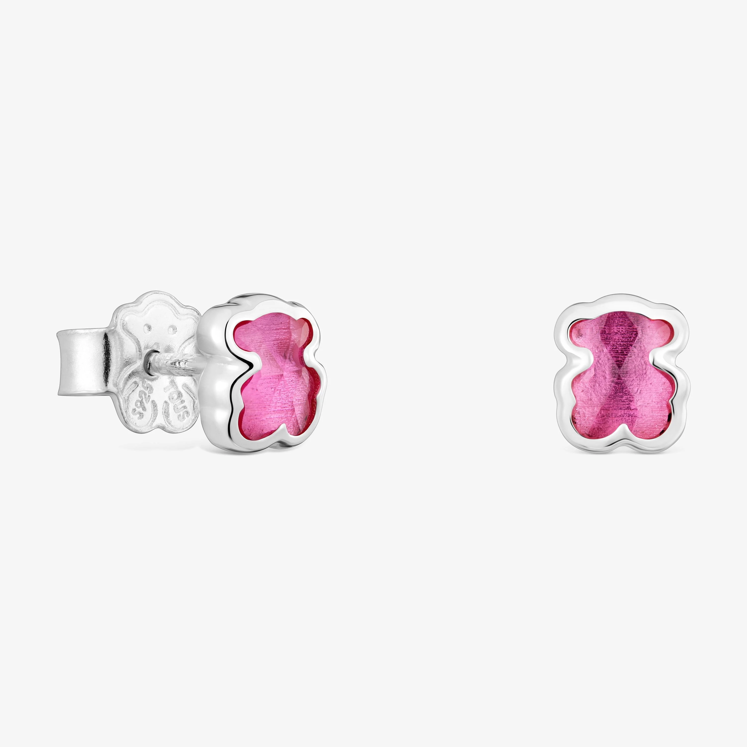 Silver Earrings with laboratory-grown ruby 5 mm Icon Color LGG - 1