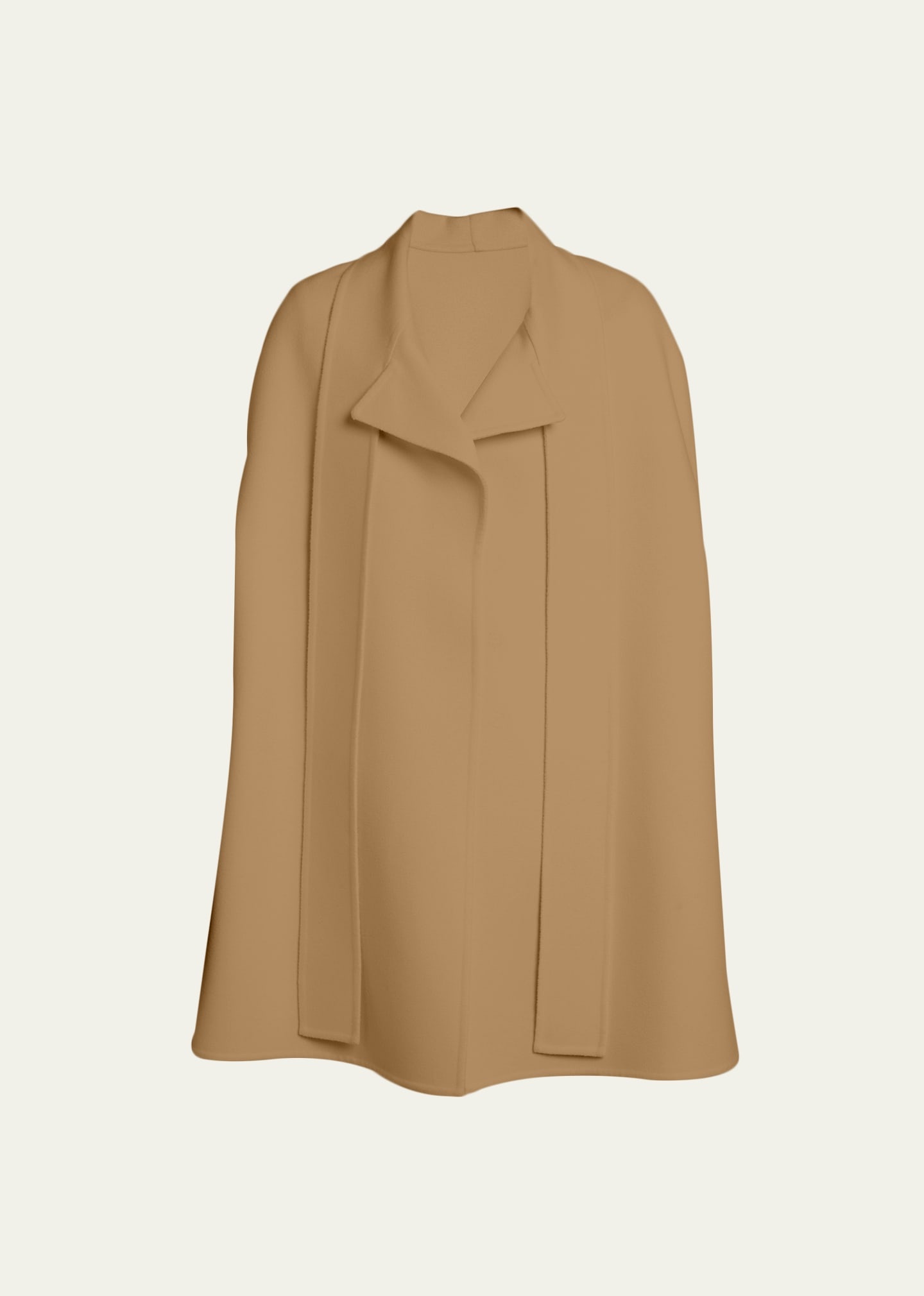 Wool-Cashmere Cape with Ties - 1