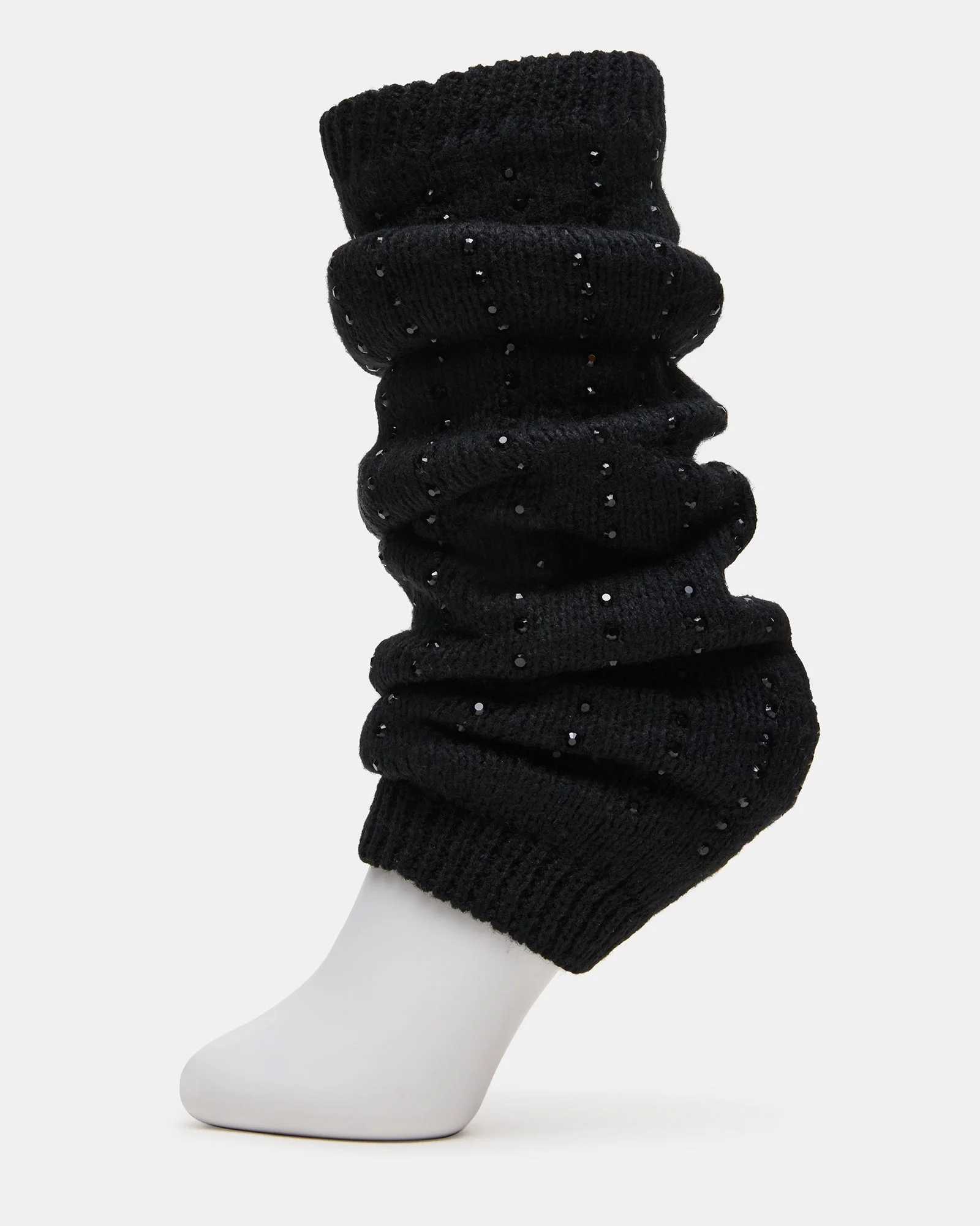 1 PACK CHUNKY CABLE LEG WARMERS BLACK - 1