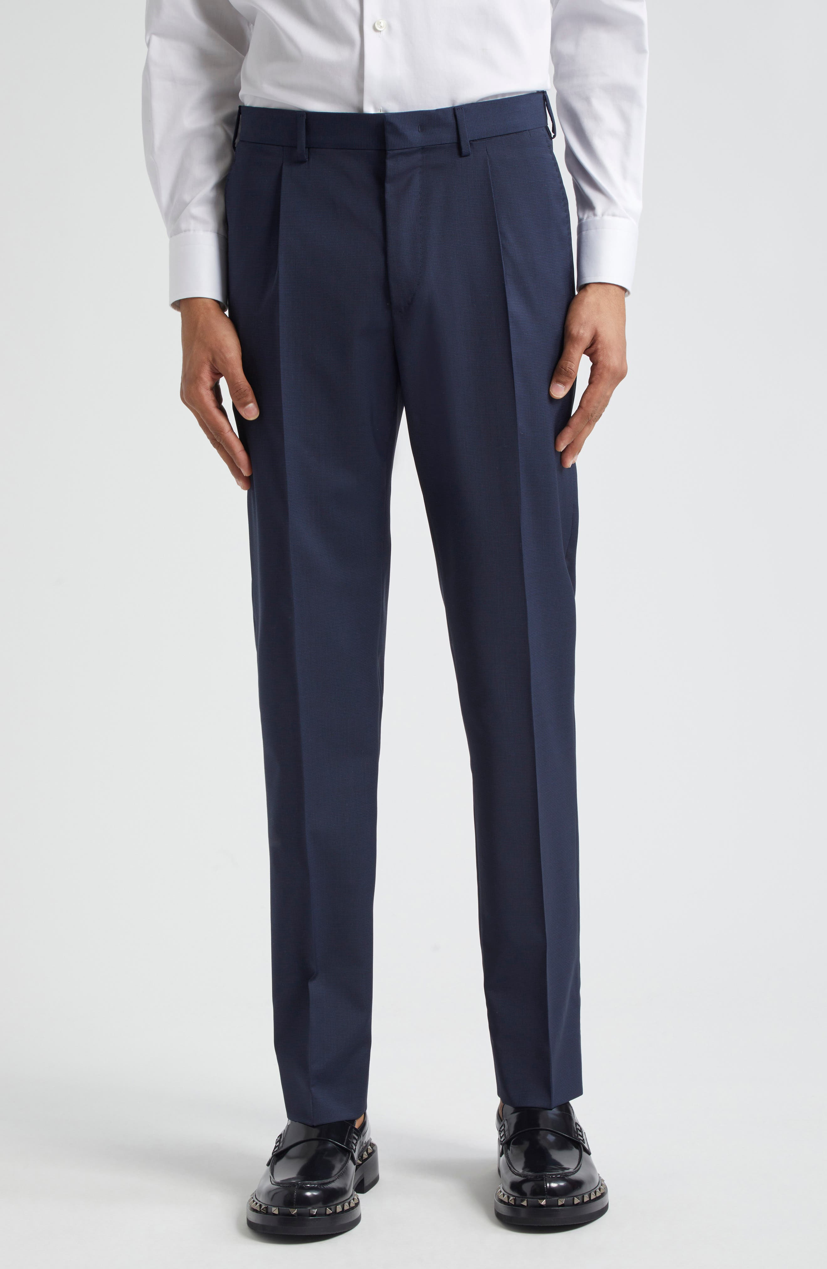 Crosshatch Stretch Wool Suit - 1