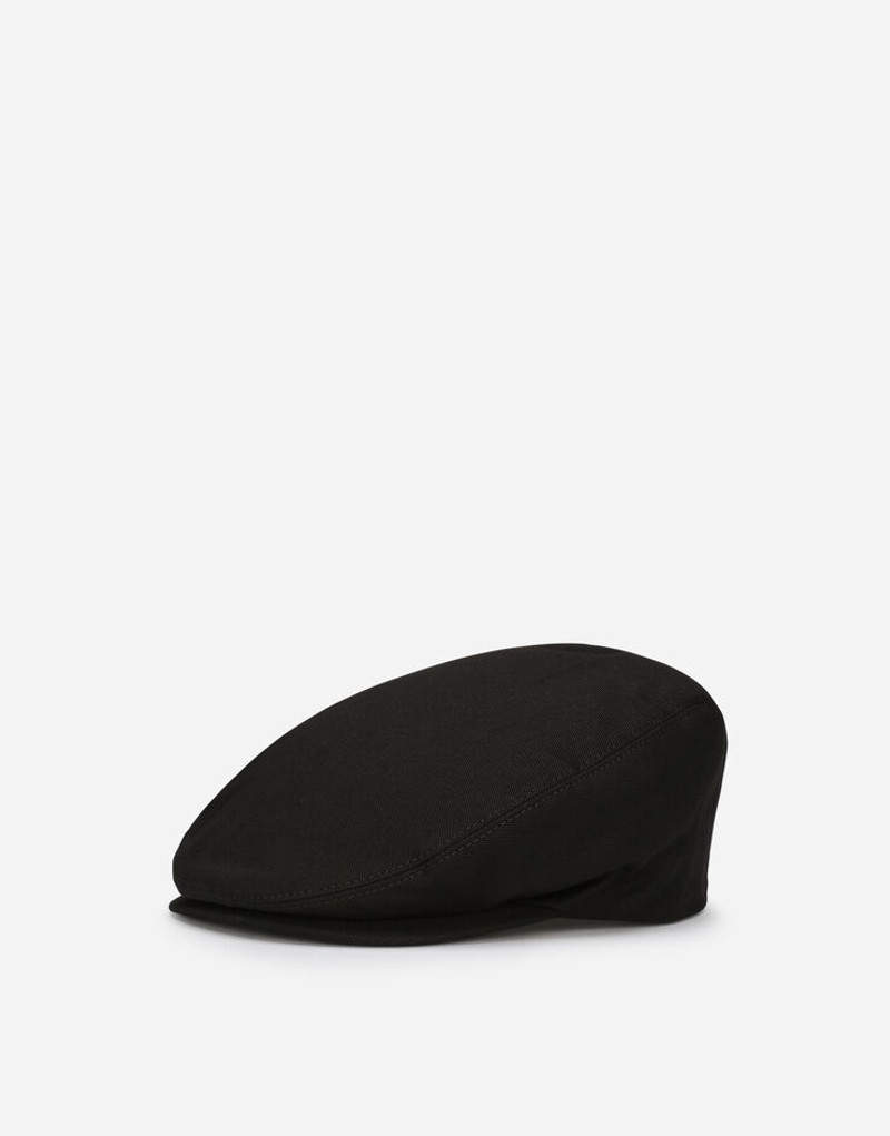 Cotton twill flat cap with logo tag 1