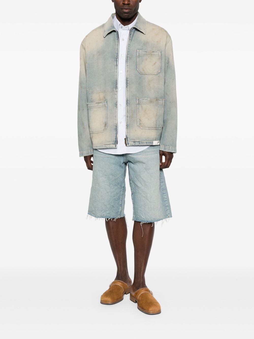 zip-up denim jacket - 2