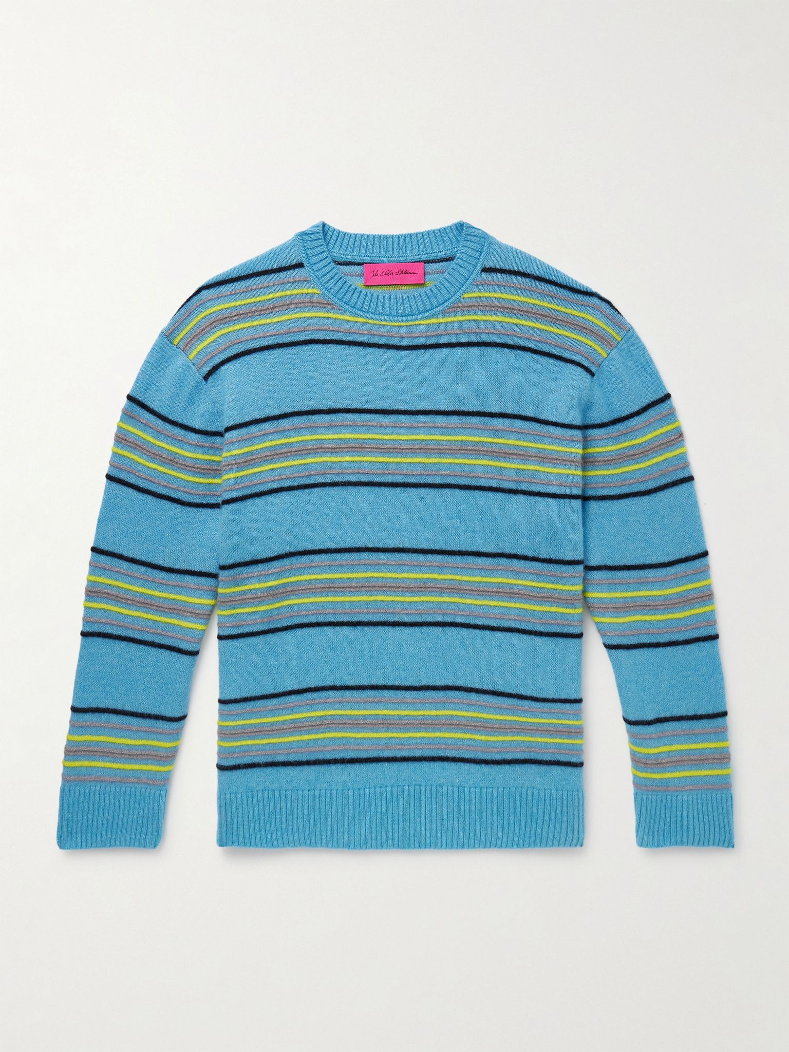 Reef Striped Cashmere and Cotton-Blend Sweater Blue - 1