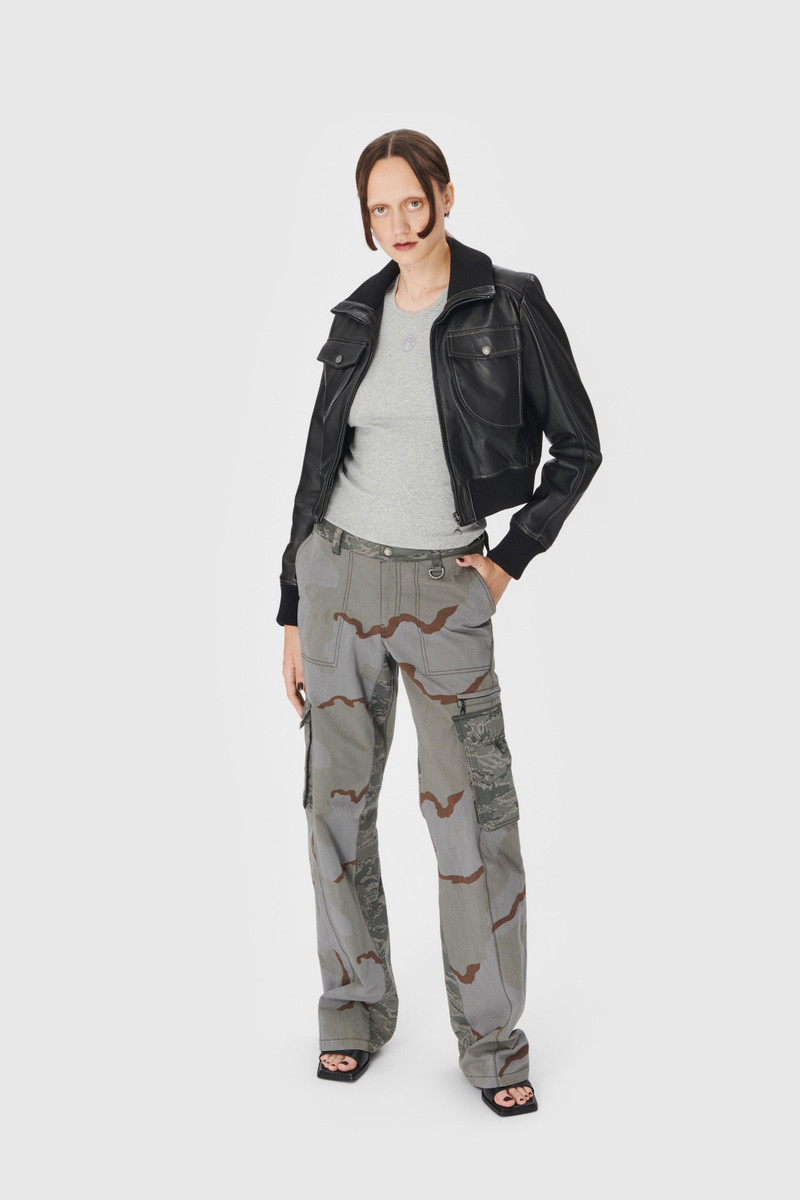 Marine Serre Embossed Leather Boxy Jacket outlook