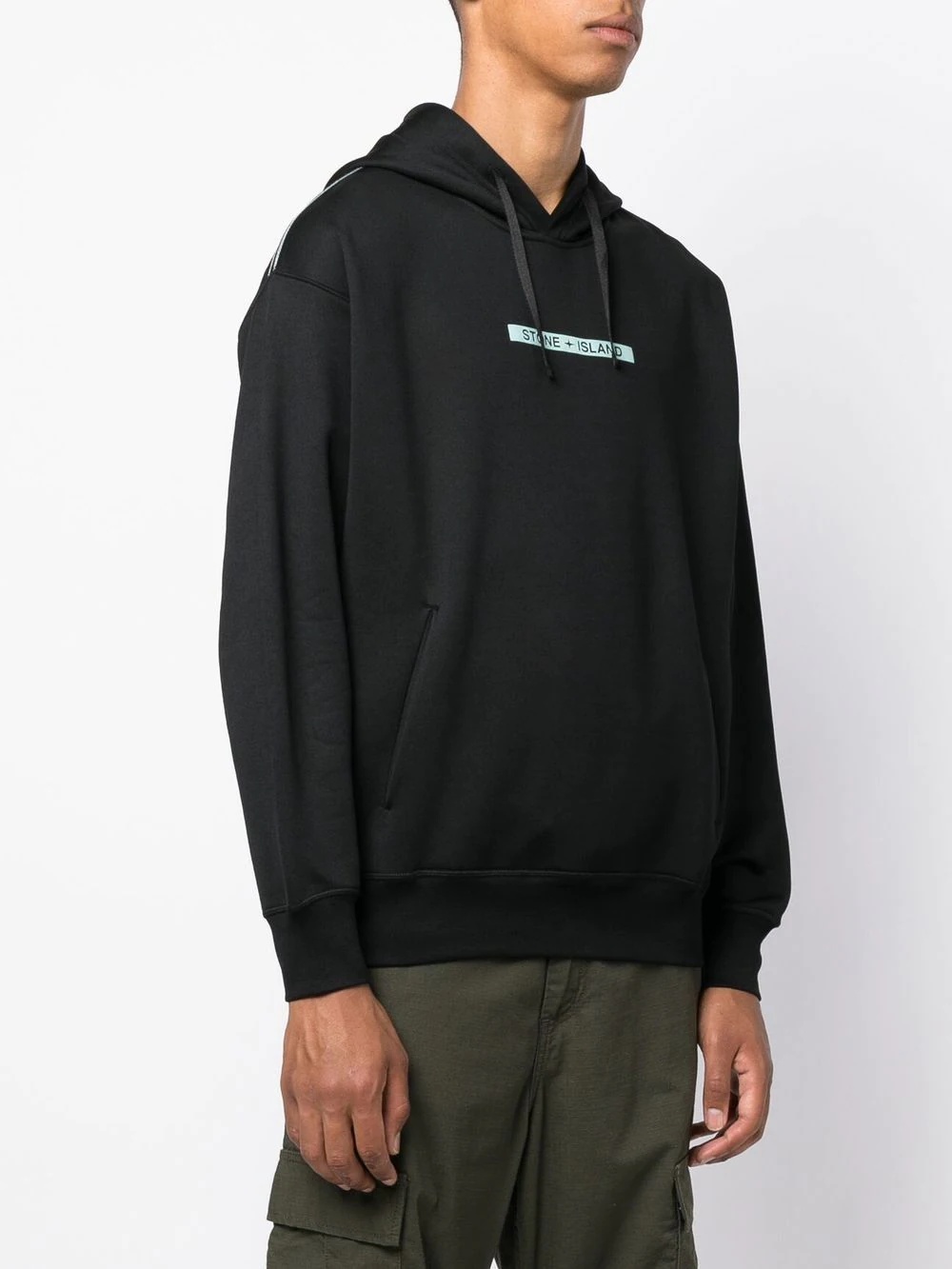 logo drawstring hoodie - 3