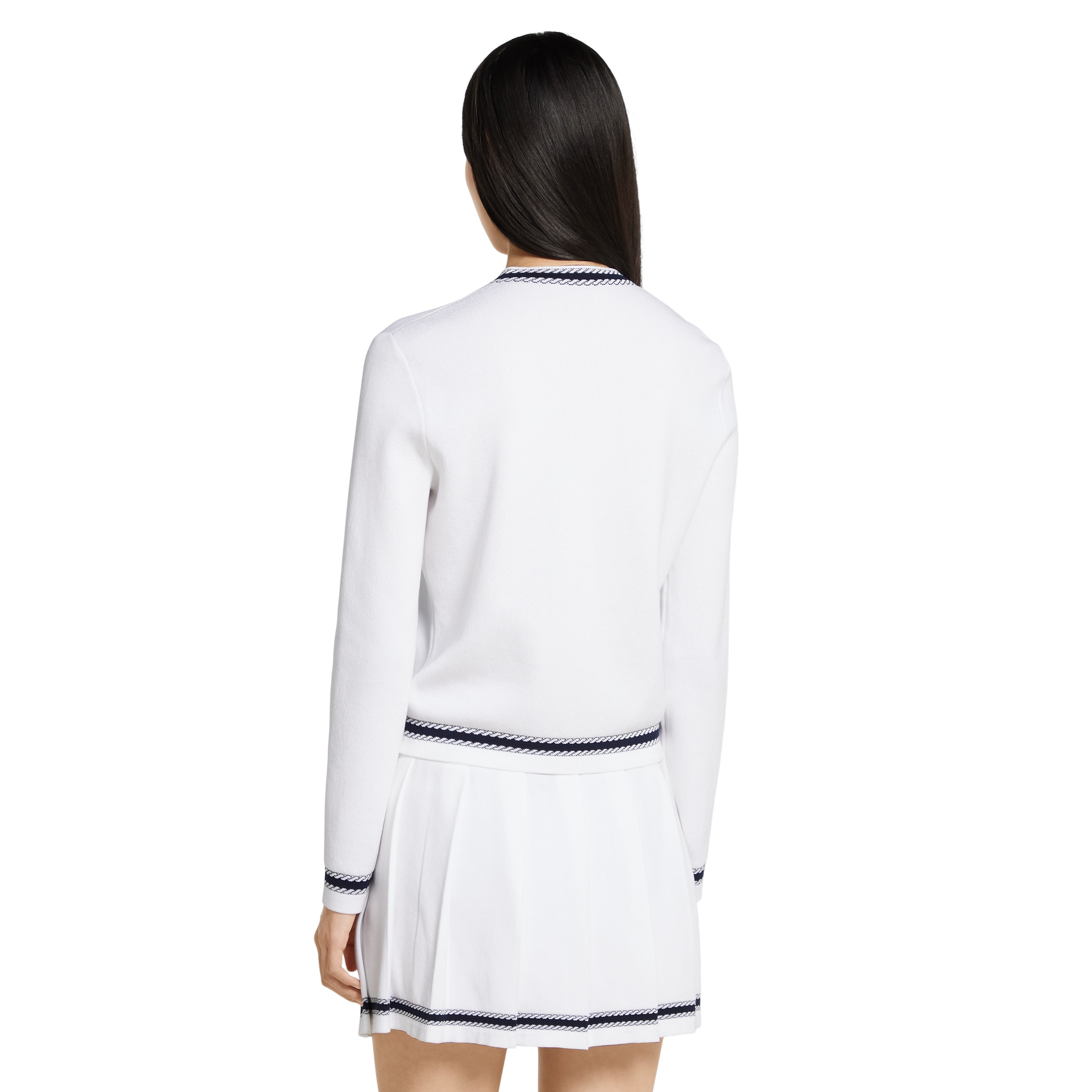 Cotton stitch cardigan with intarsia - 4