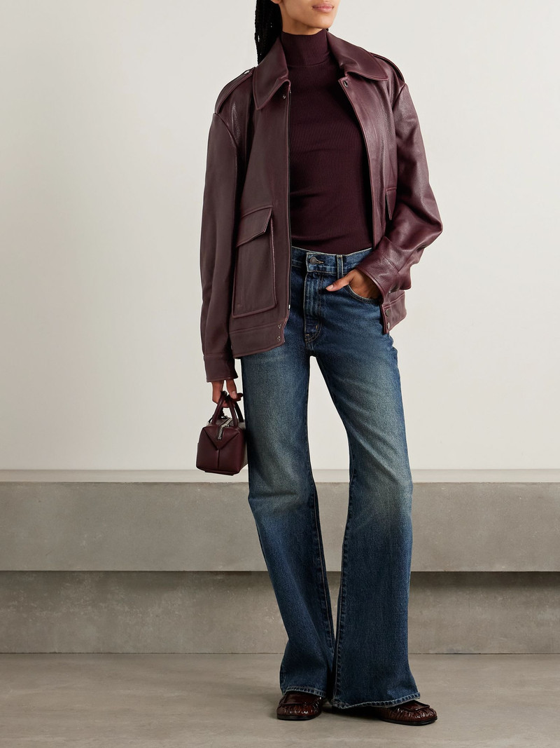 NOUR HAMMOUR Drey leather jacket Plum outlook