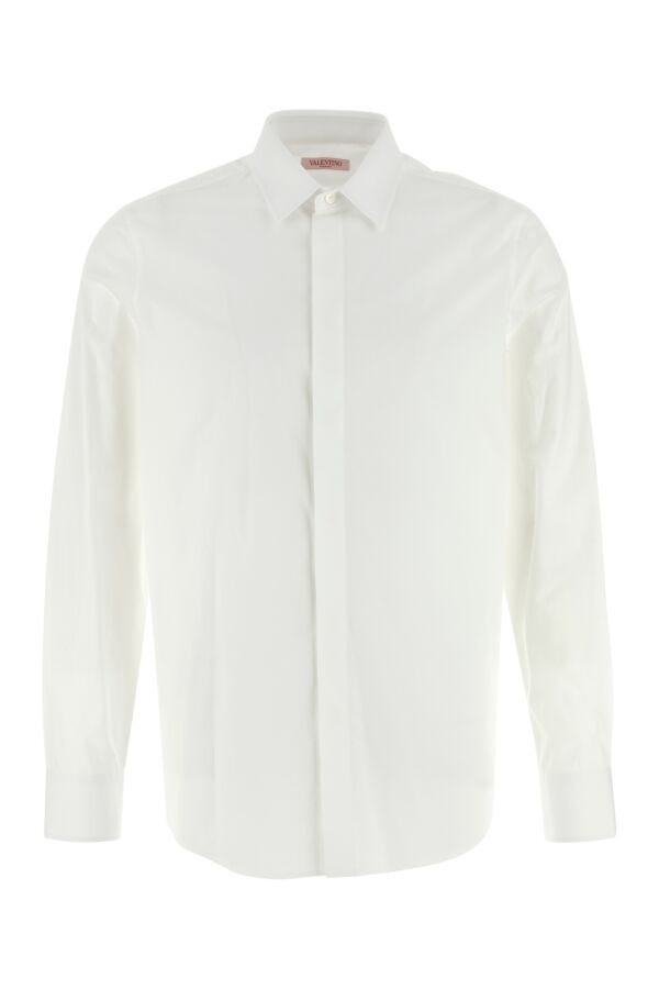 Valentino Garavani Man White Poplin Shirt - 1