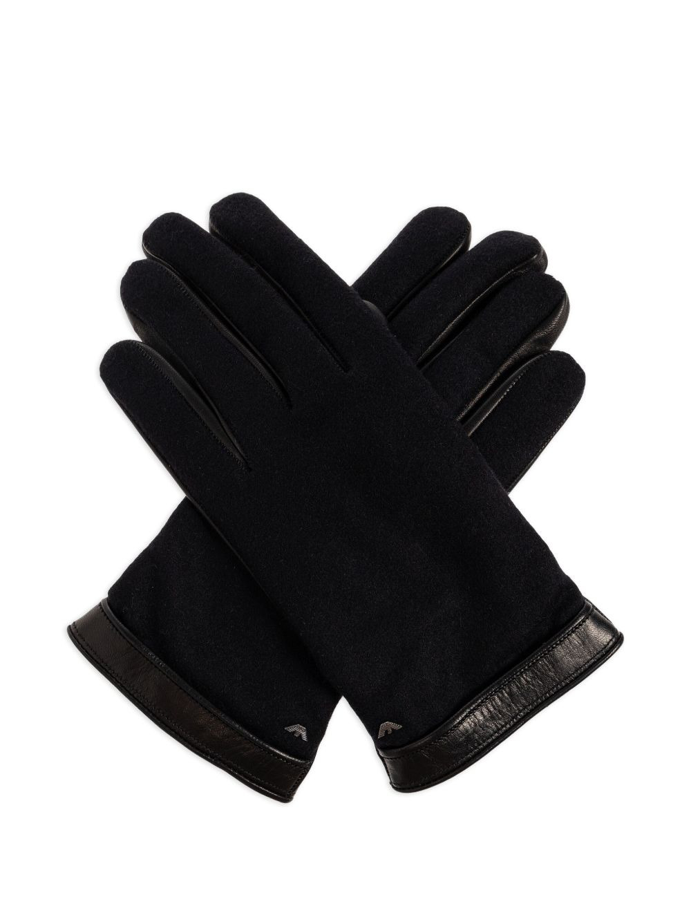 leather-trimmed wool gloves - 2