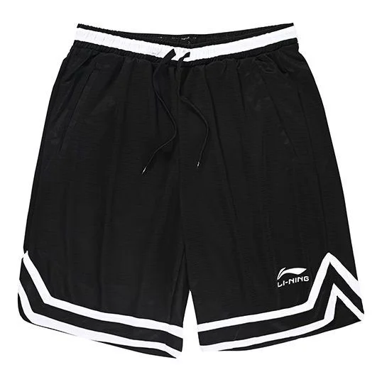 Li-Ning DNA Logo Basketball Shorts 'Black White' AAPR395-1 - 1