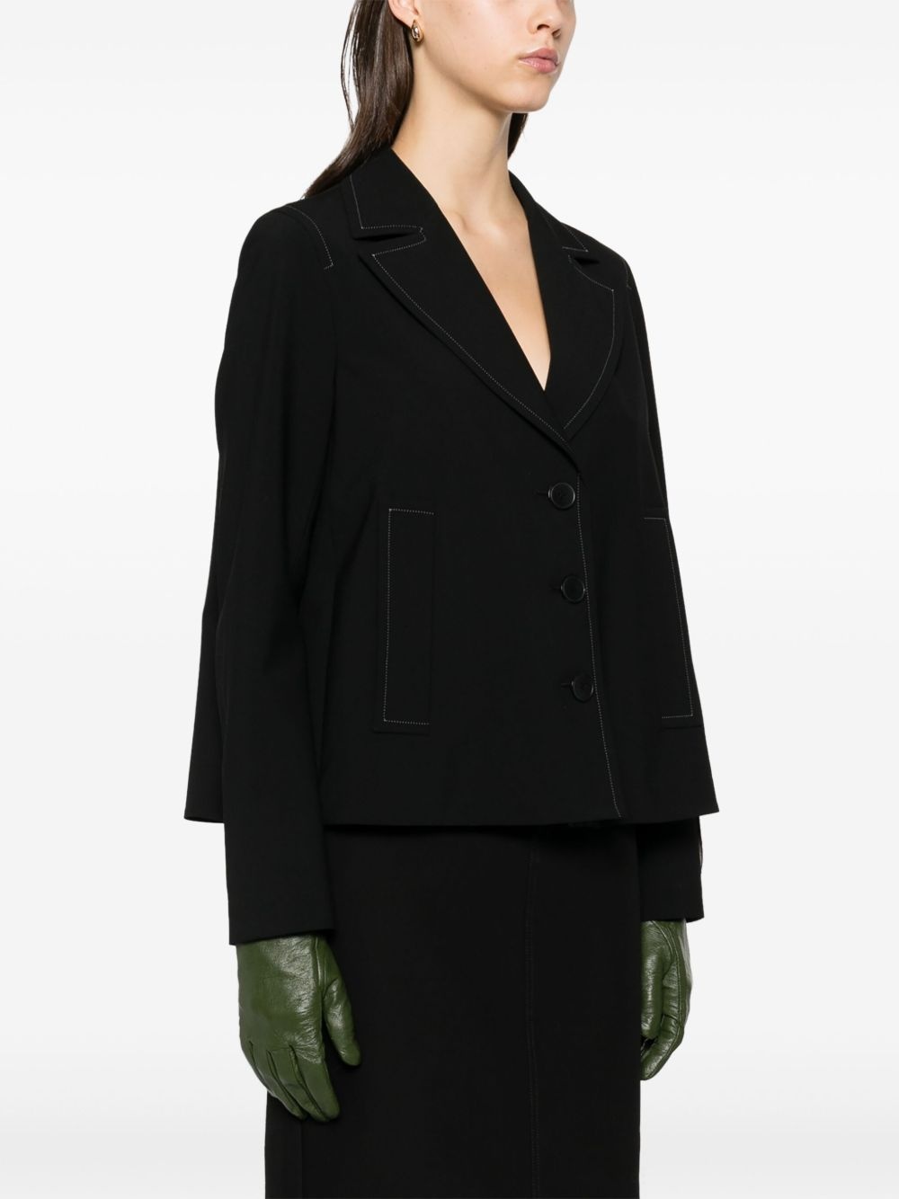 contrast-stitching jacket - 3
