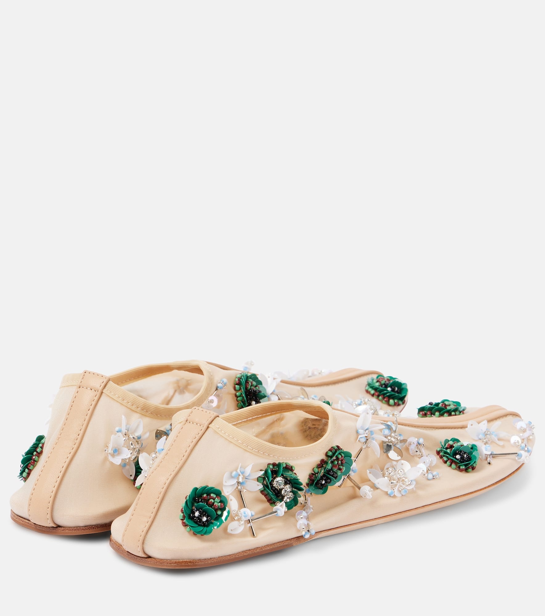 Embla embellished mesh ballet flats - 2