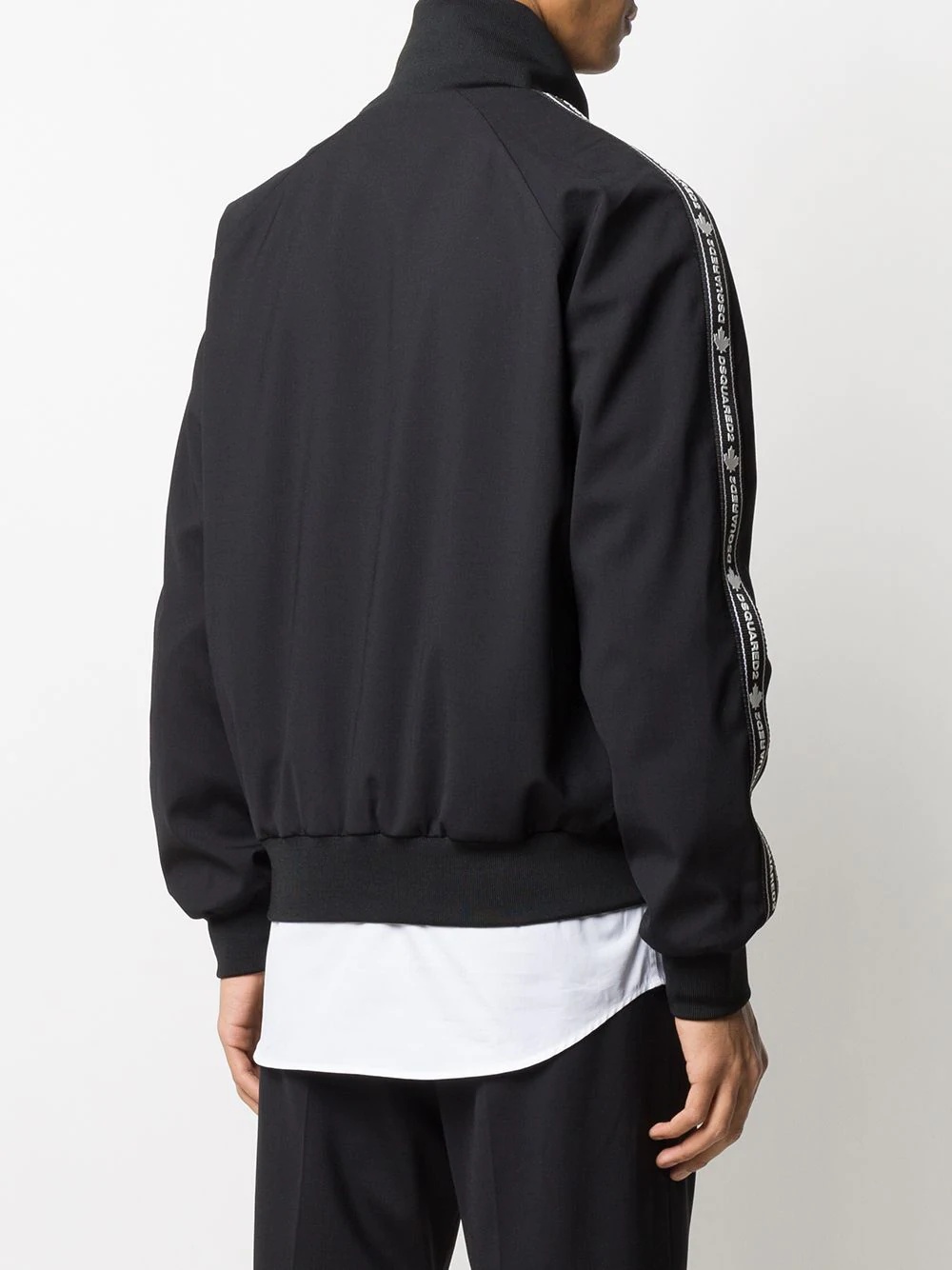 logo zipped bomber jacket - 4