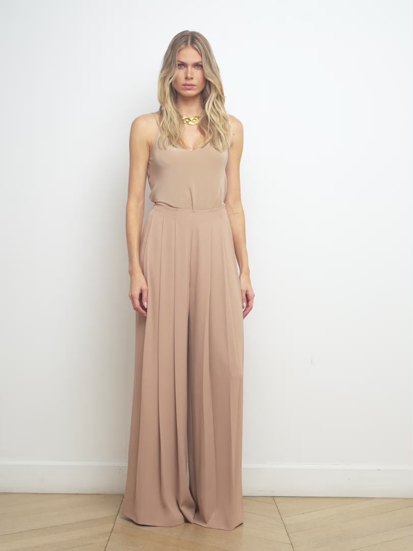 Nova Pleated Wide-Leg Pant - 7