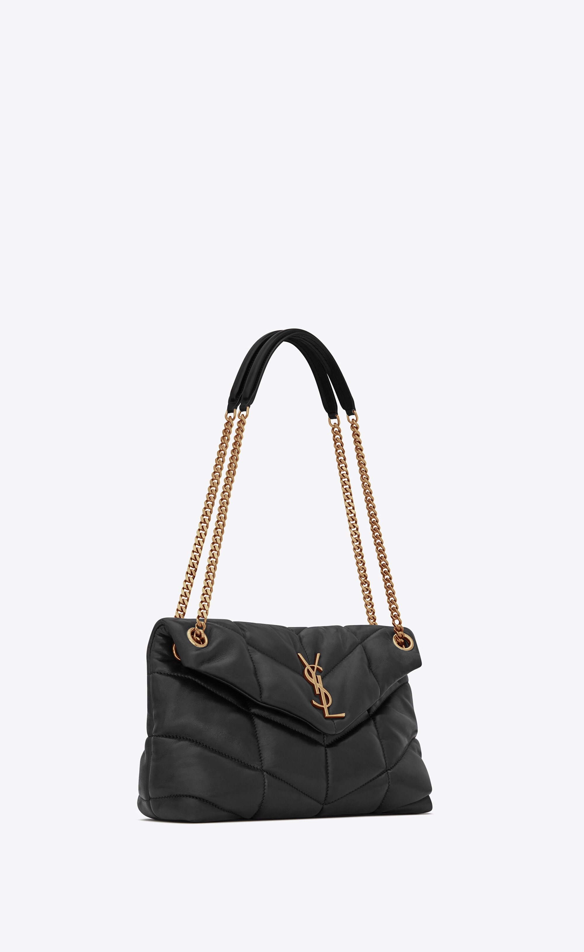 puffer small chain bag in quilted lambskin - 6