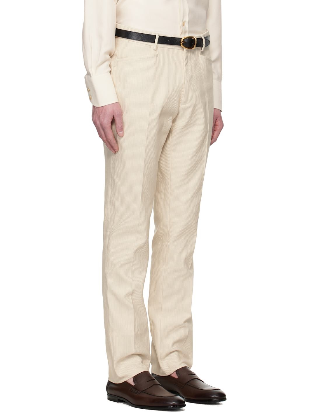 Beige Summer Cord Dyllan Trousers - 2