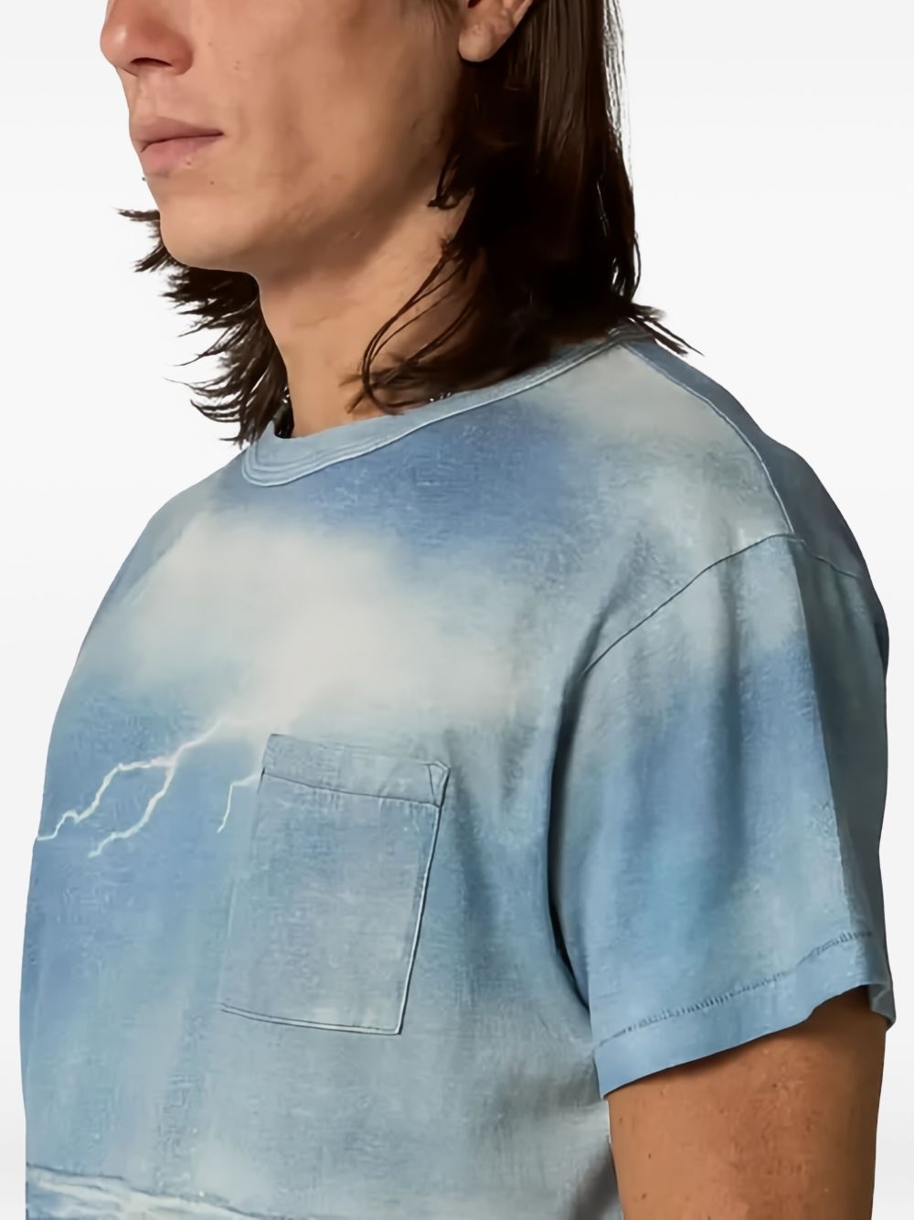 storm-print pocket T-shirt - 5