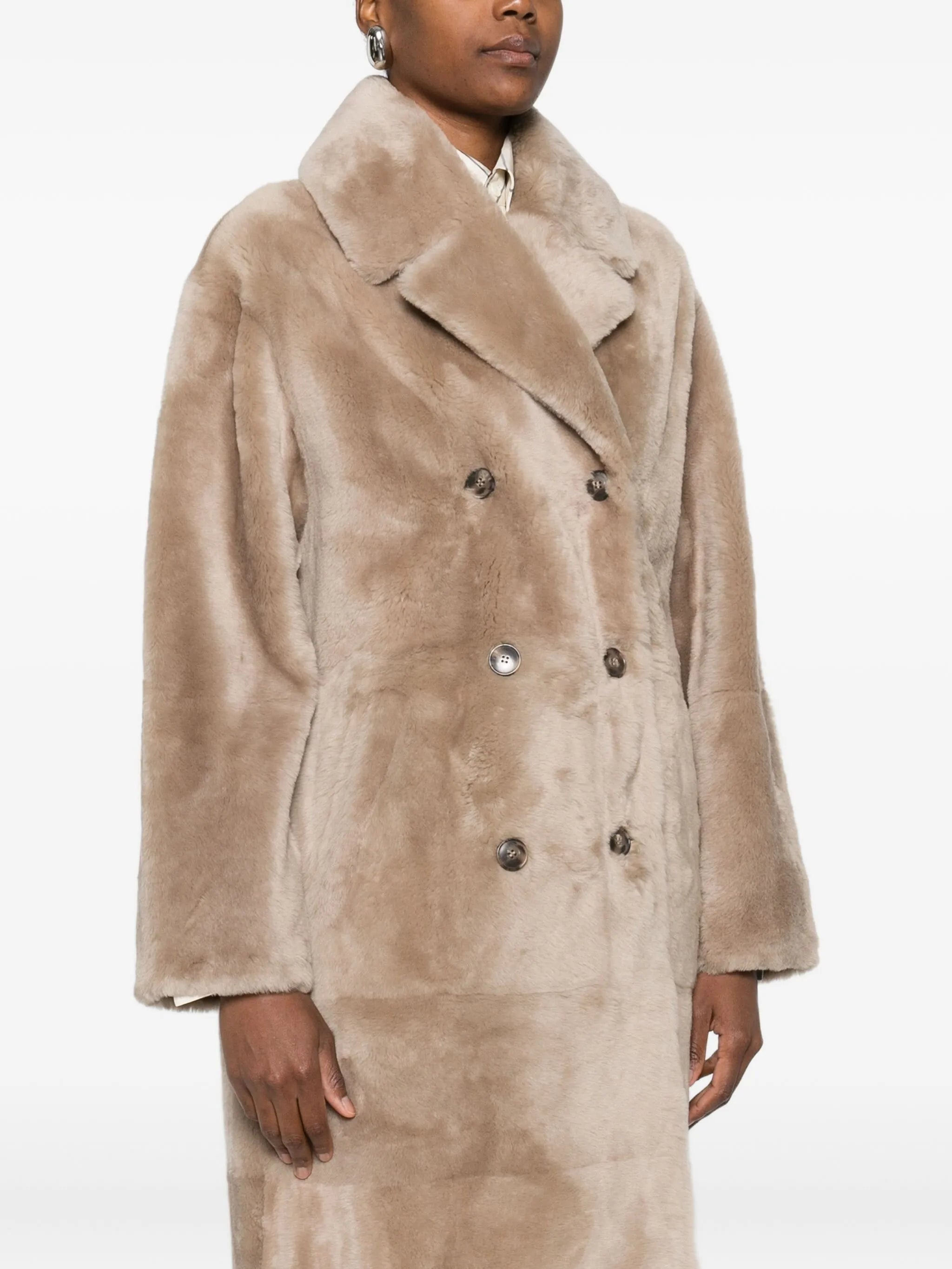 Yves Salomon Sheepskin Double-breasted Coat - 5
