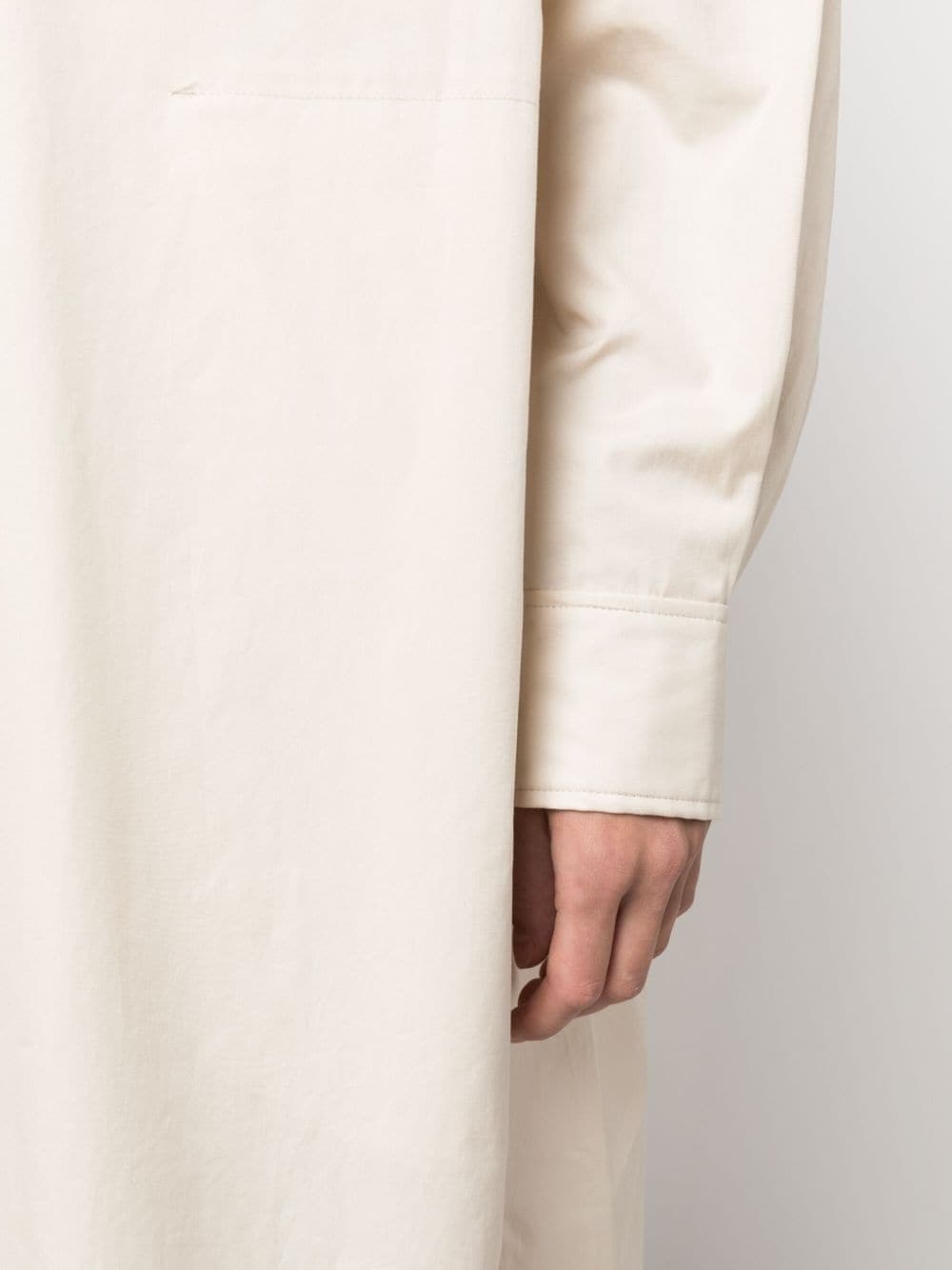 band-collar cotton shirtdress - 5