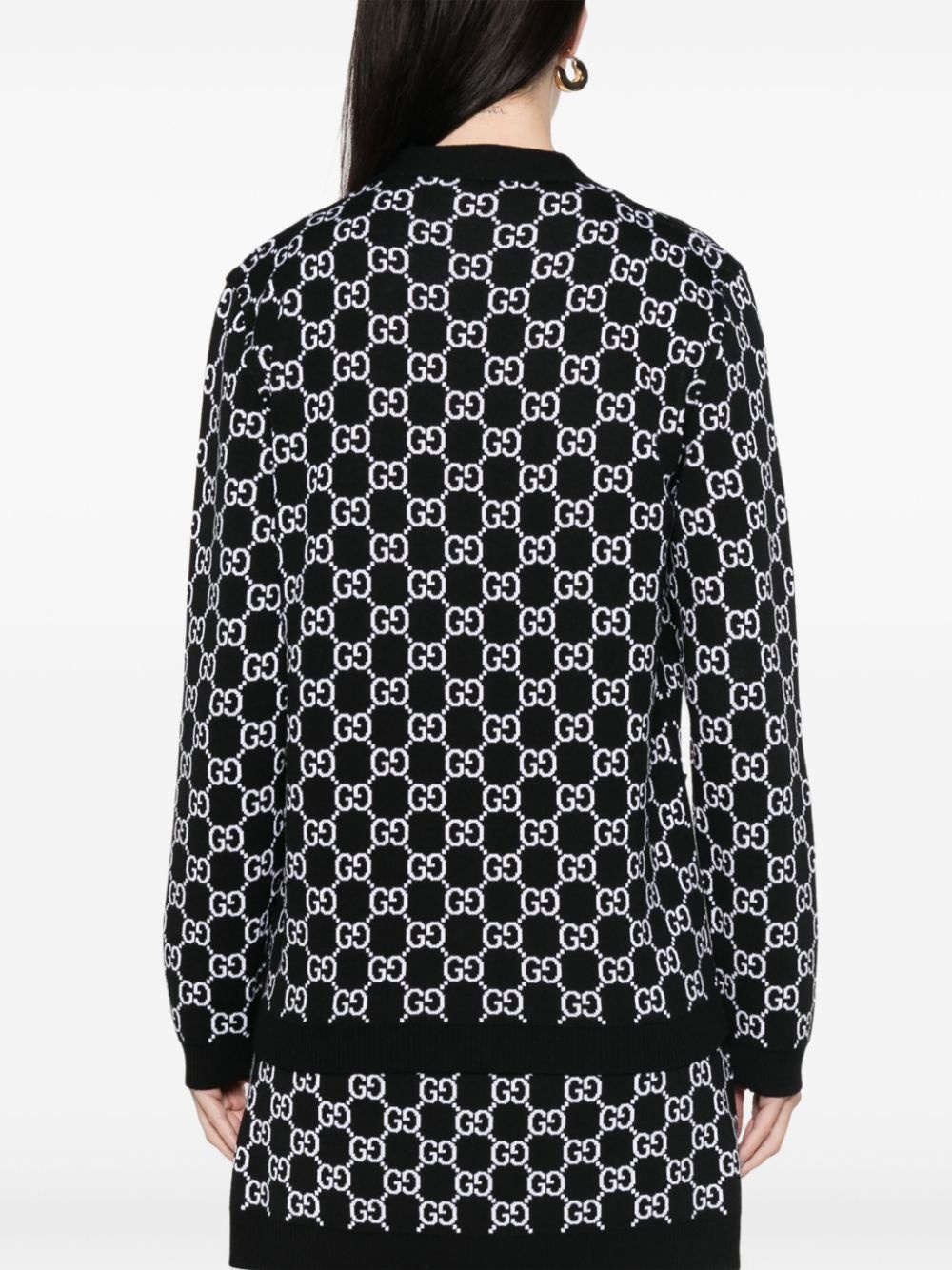 GG-jacquard reversible cardigan - 4
