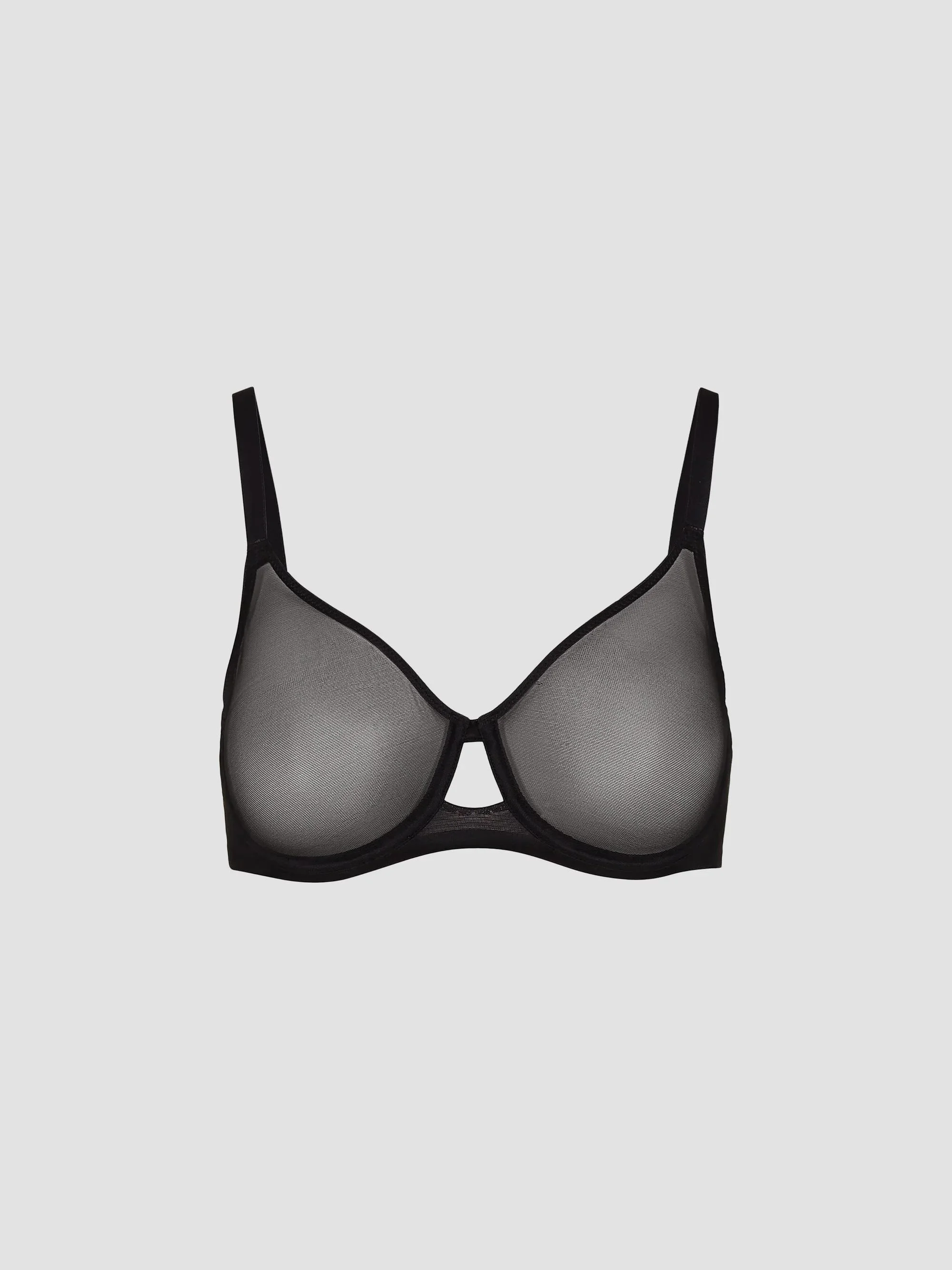 Women's Full Mesh Underwire Bra - Black - 1