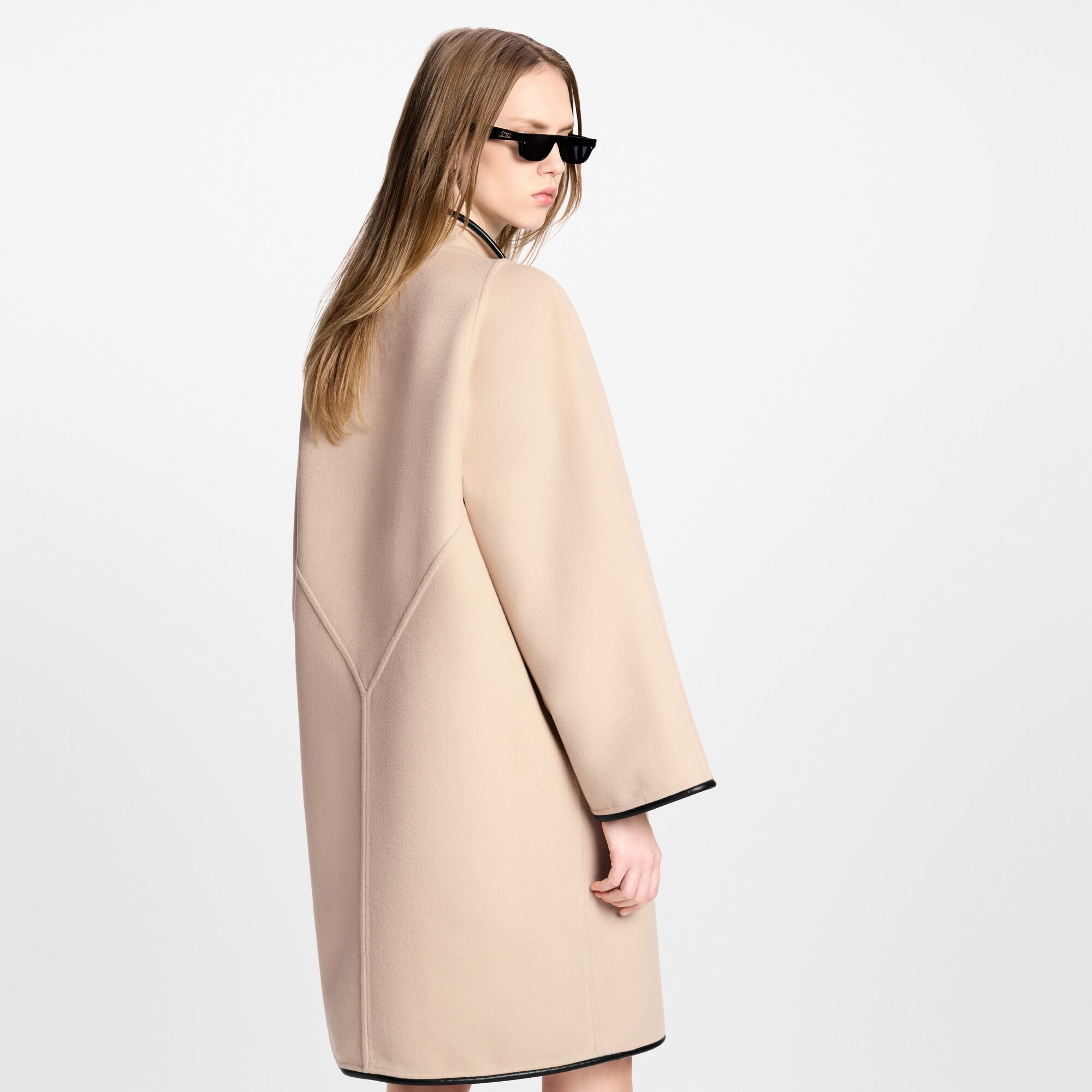 Double Face Long Clip Front Coat - 6