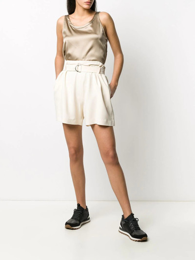 Brunello Cucinelli asymmetric metallic top outlook