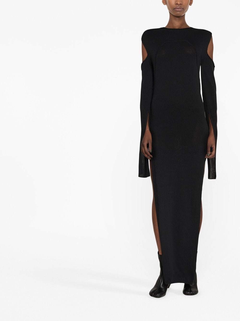 cape-sleeve knit dress - 2