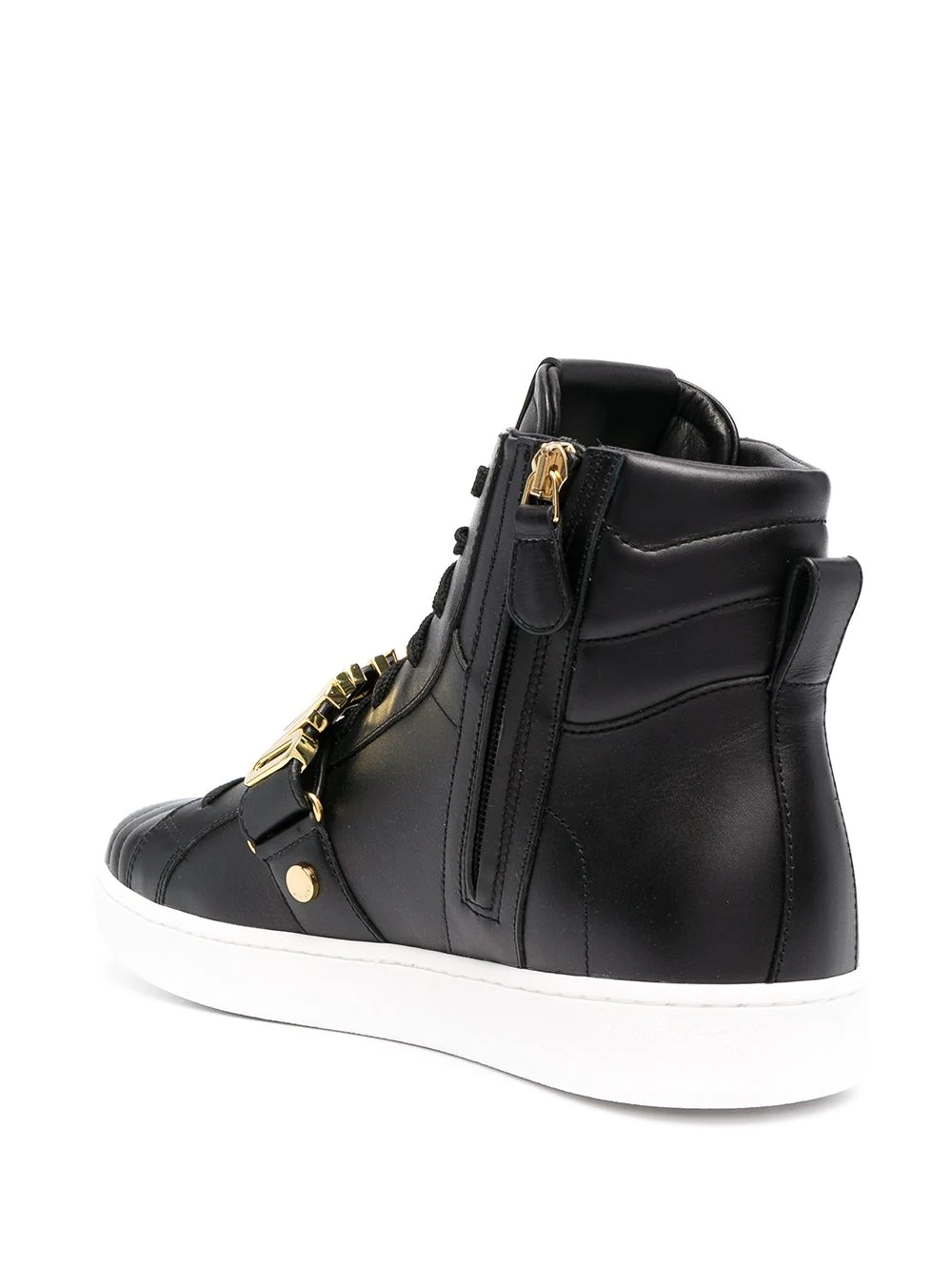 logo-plaque high-top sneakers - 3