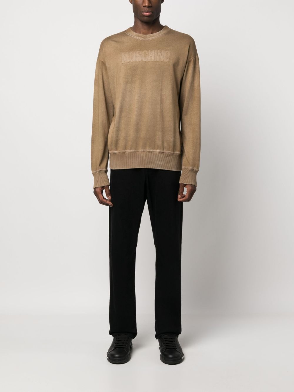 logo-intarsia knitted sweater - 2