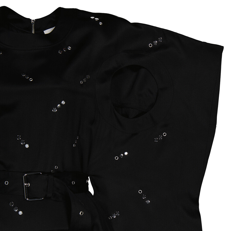 Burberry Black Antonina Embellished Asymmetric Belted Silk Dress - 7