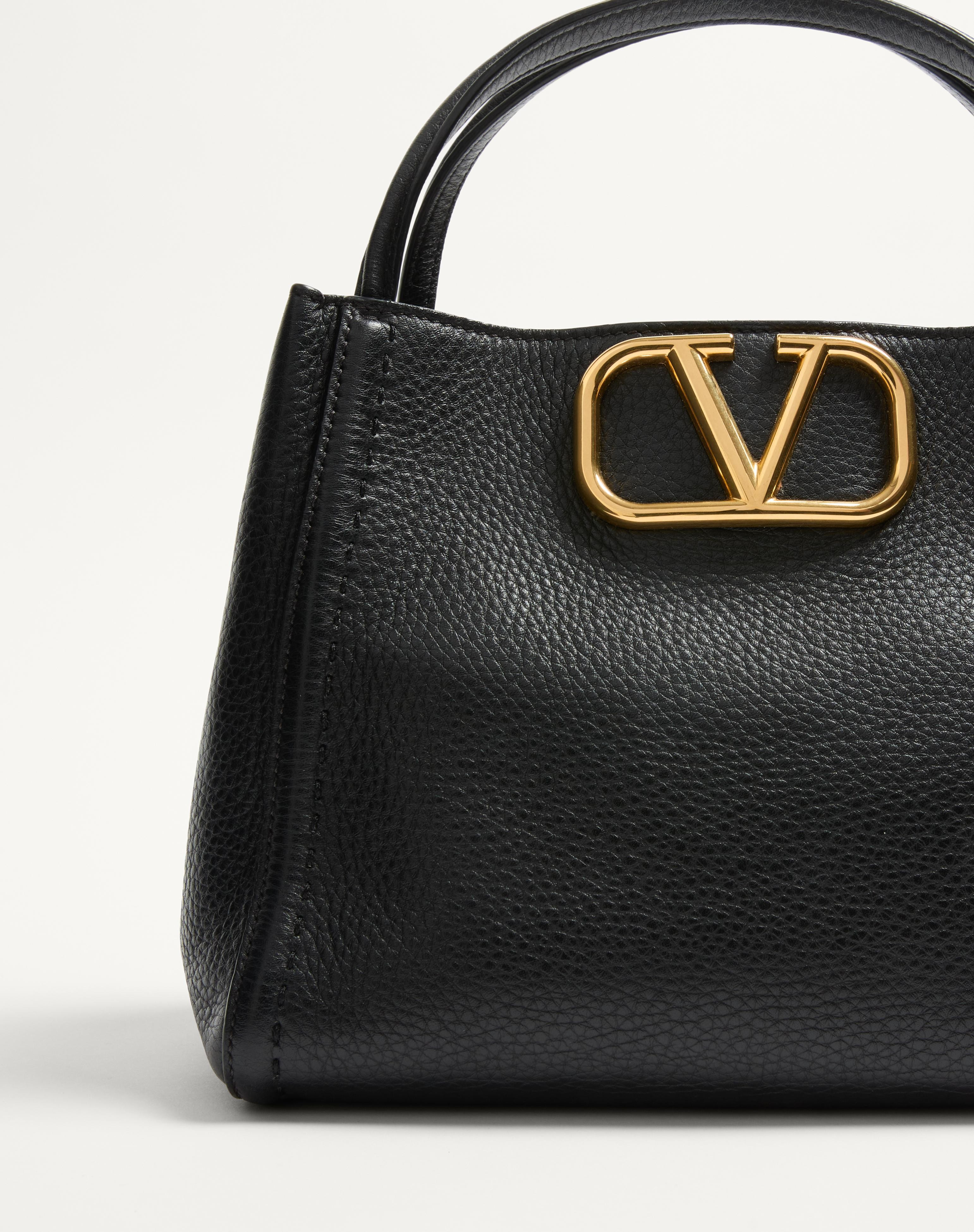 VALENTINO GARAVANI ALLTIME MEDIUM HANDBAG IN GRAINY CALFSKIN - 6