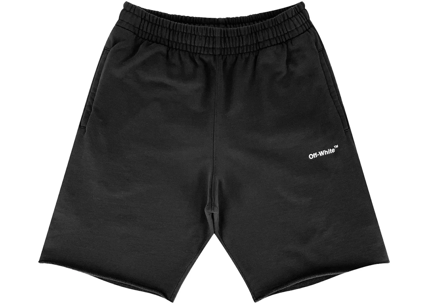 OFF-WHITE Spray Paint Diag Logo Print Shorts Black/White - 1
