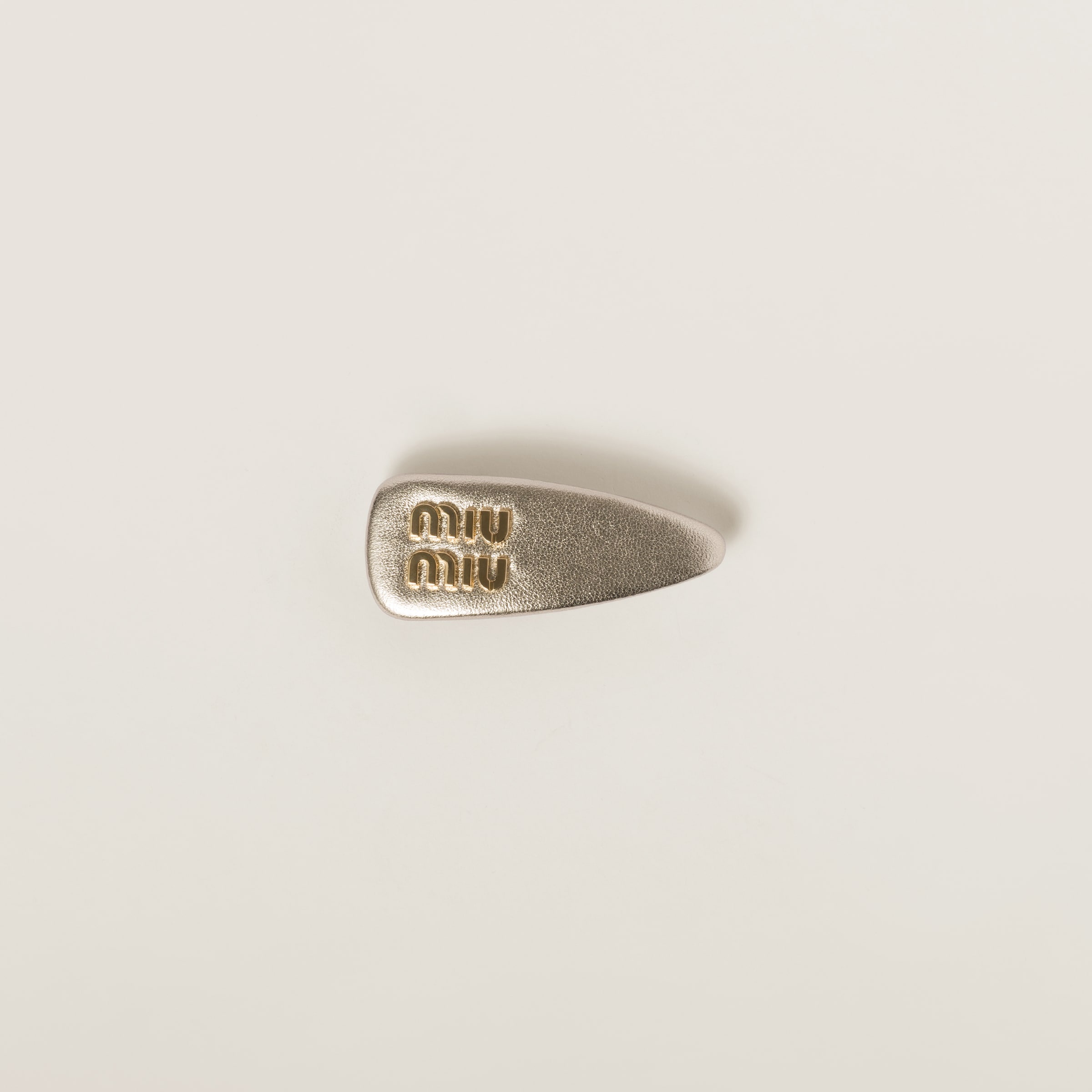 Nappa leather hair clip - 1