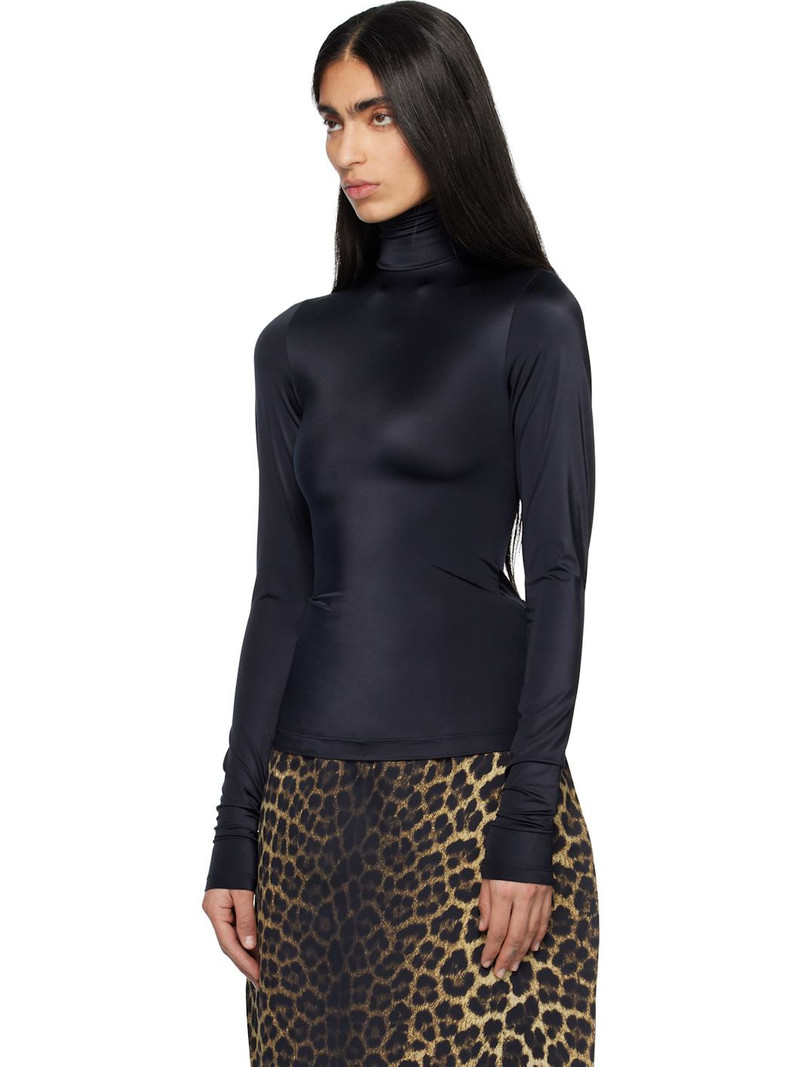 MARIE ADAM-LEENAERDT Black High Neck Body Zip Cover Top outlook